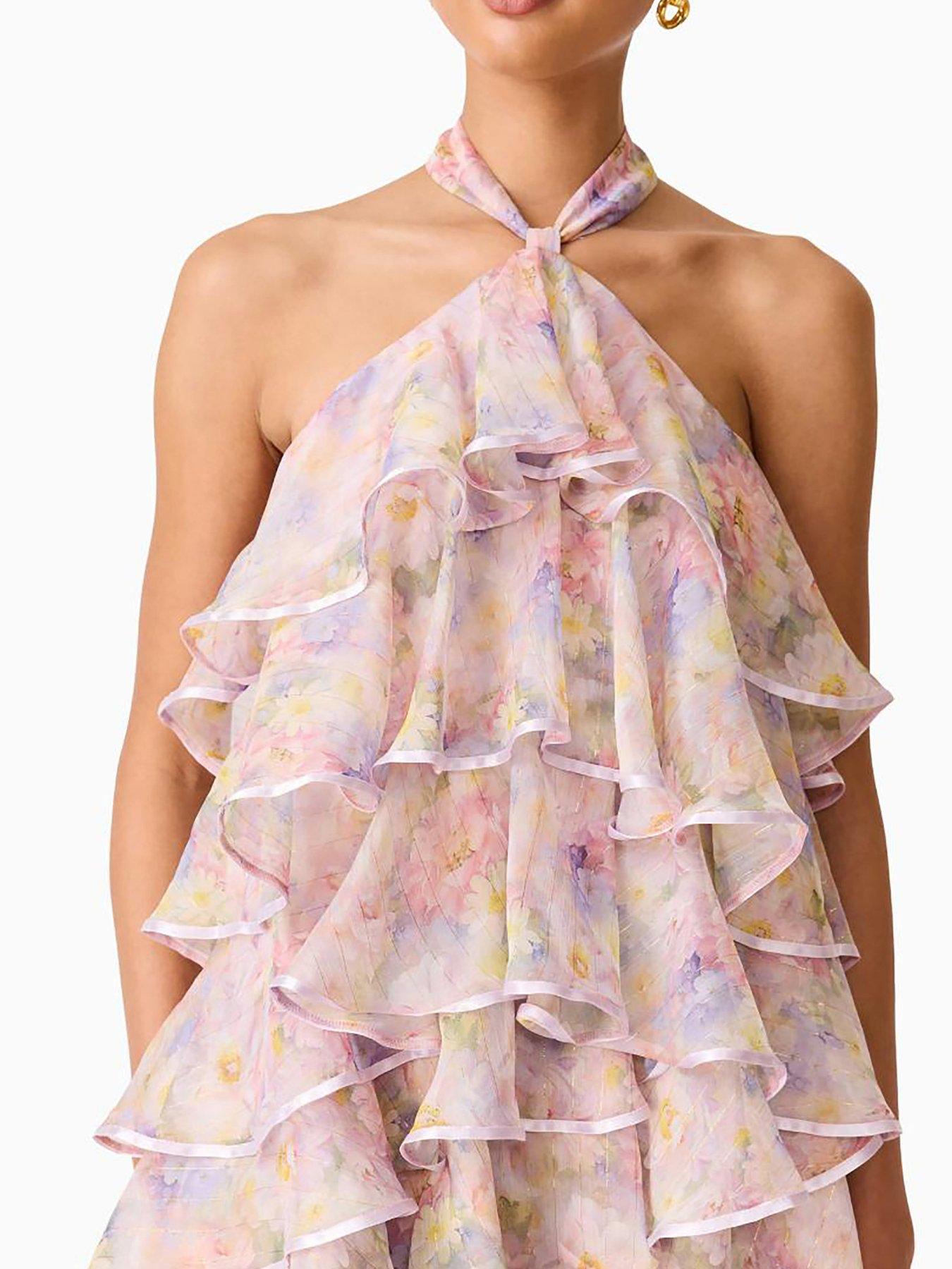 Image 6 of 7 of Elliatt Alindra Halter Neck Maxi Dress - Pink