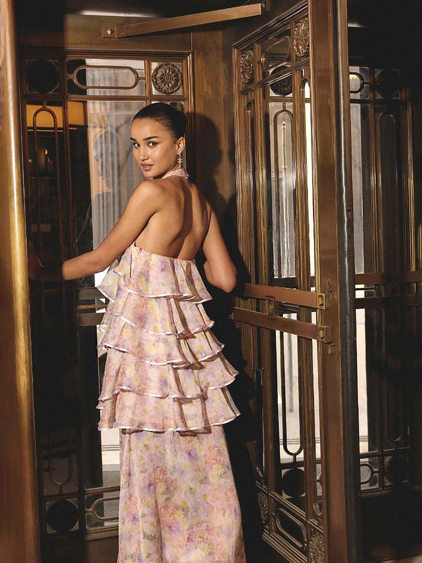 Image 7 of 7 of Elliatt Alindra Halter Neck Maxi Dress - Pink