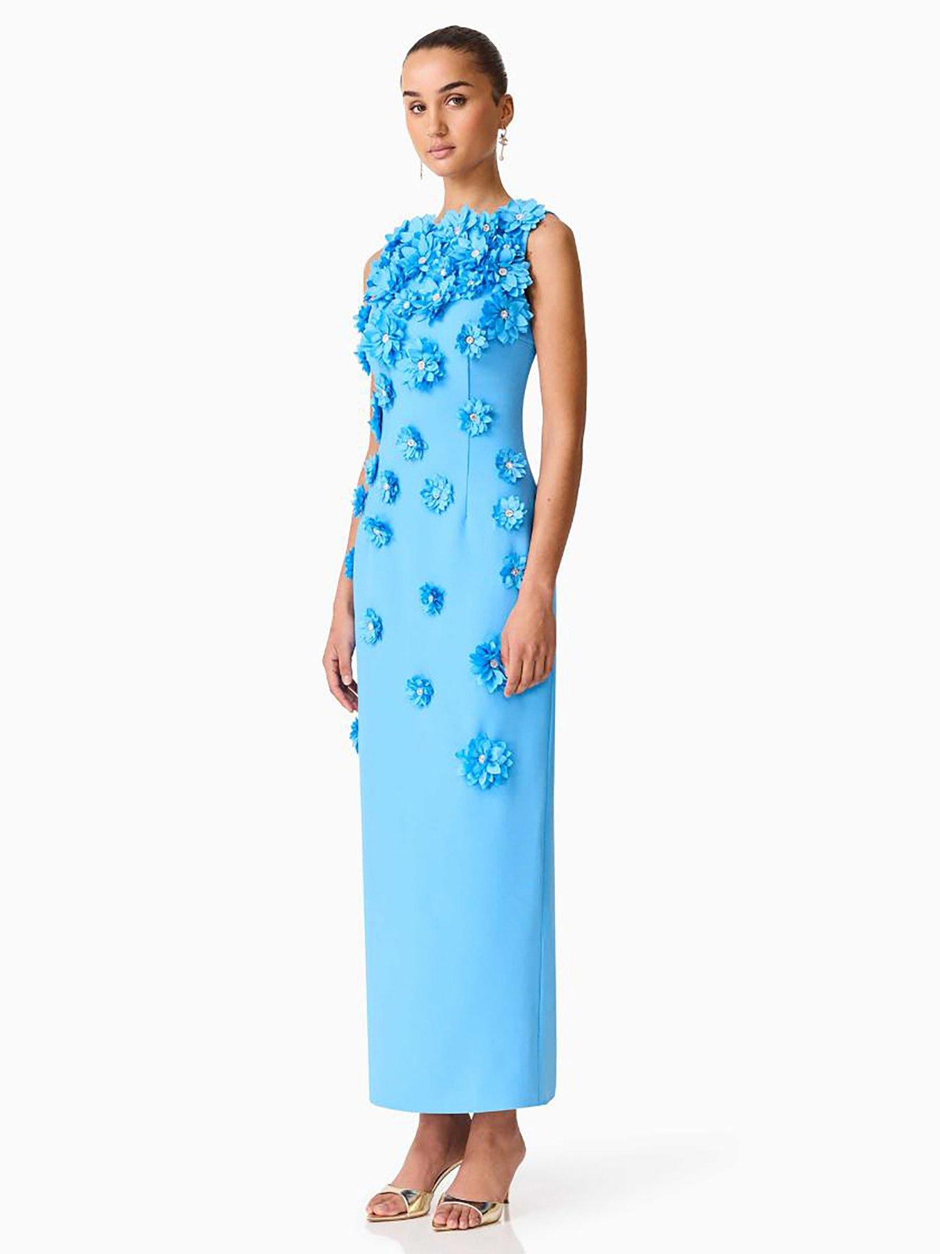 Elliatt Dali Floral Gown - Blue