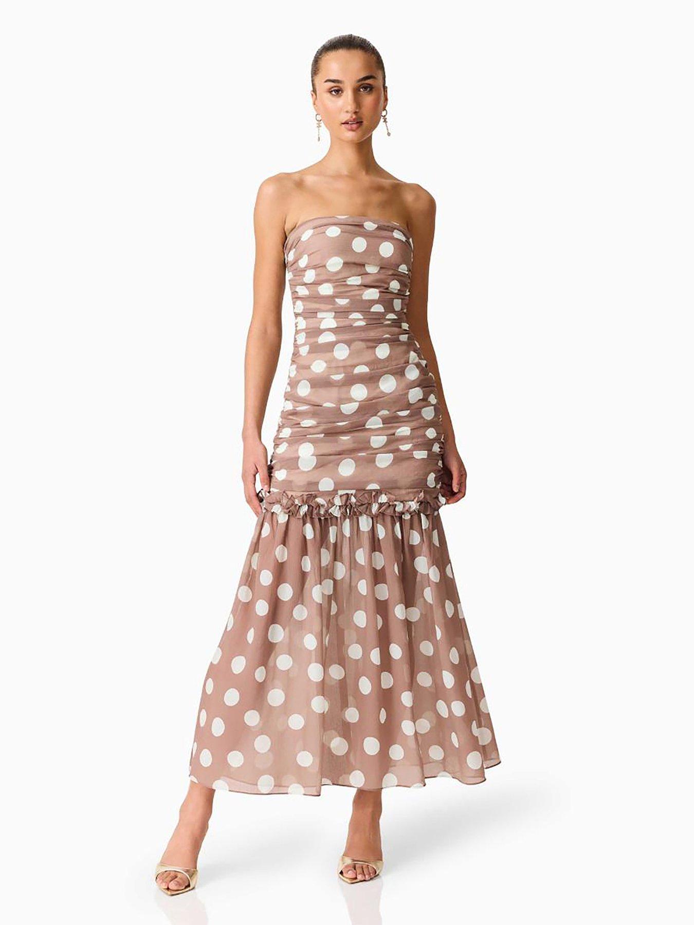 Elliatt Sola Polkadot Strapless Gown