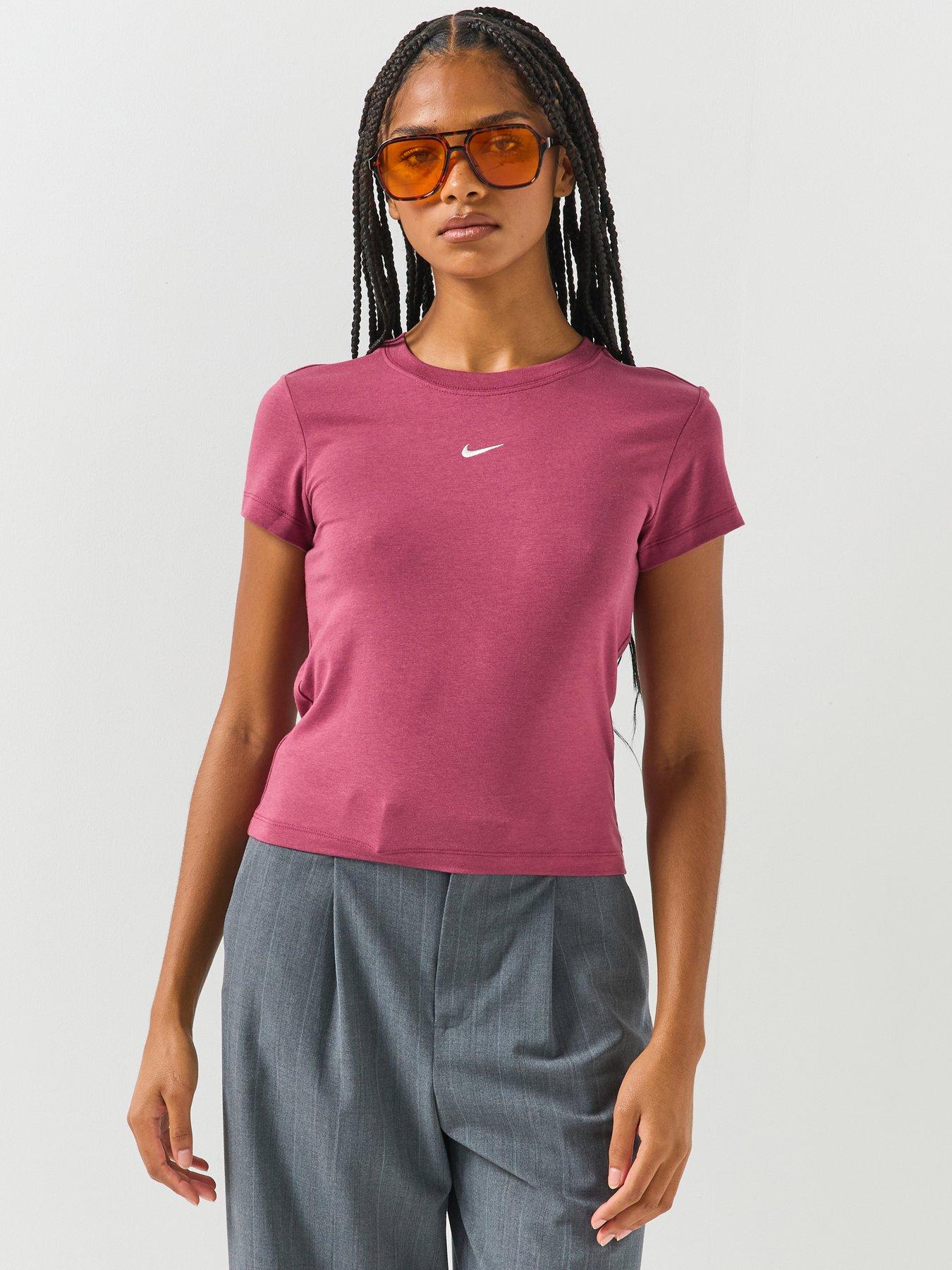 Nike Womens Chill Knit Swoosh T-Shirt - Pink