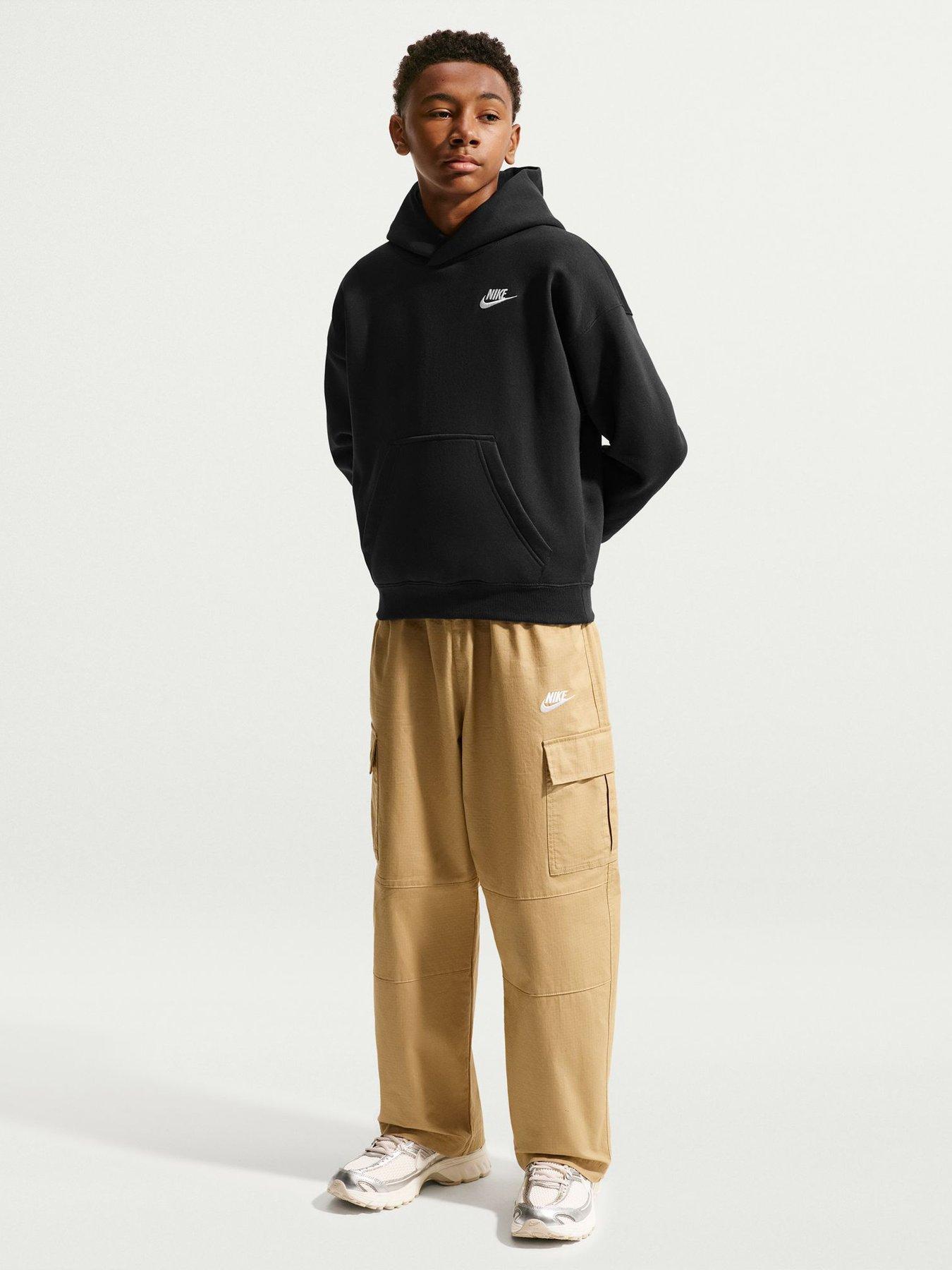 Image 5 of 5 of Nike Big Kids Club Fleece Oversized Pullover Hoodie - Black