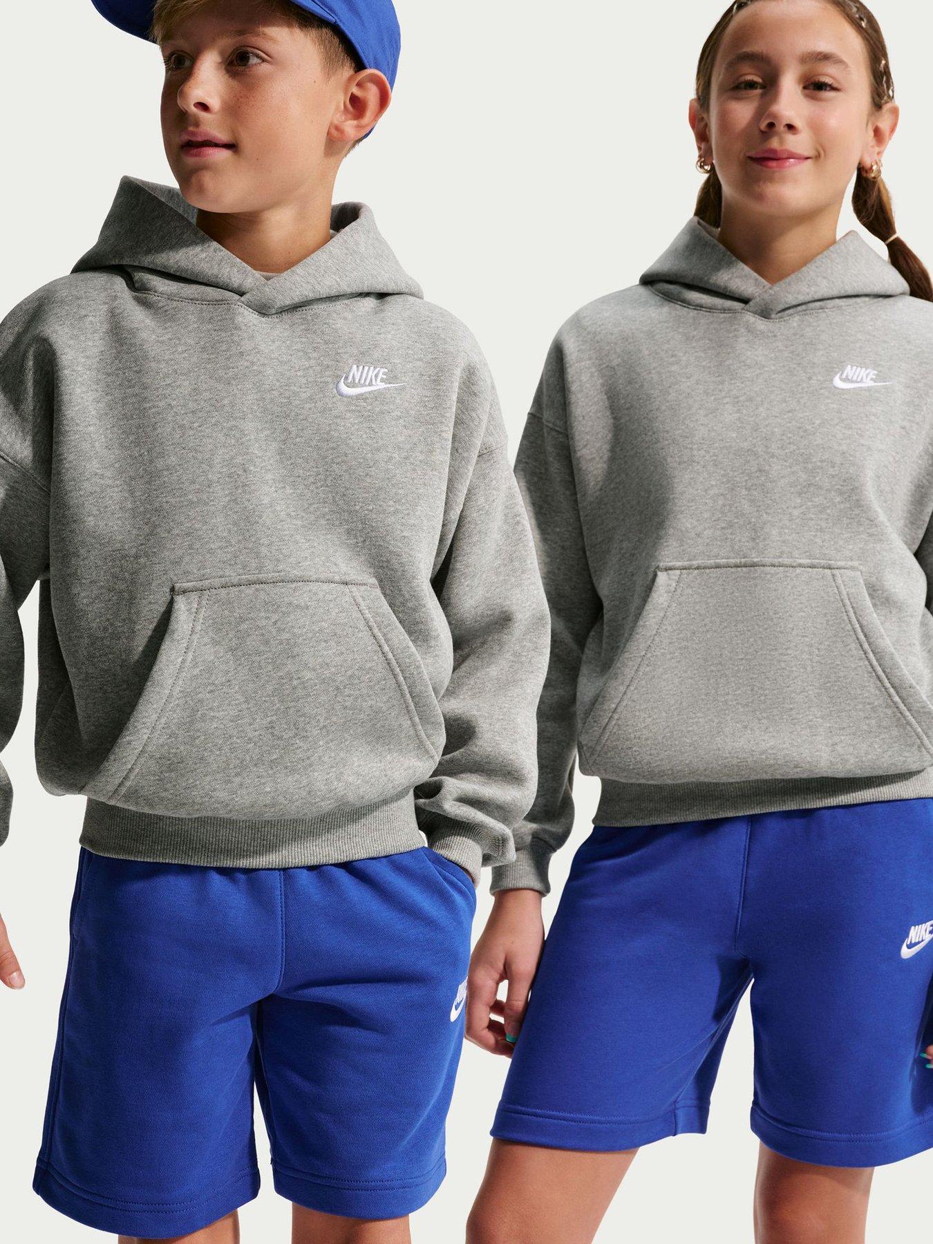 Image 1 of 5 of Nike Unisex Big Kids Club Fleece Oversized Pullover Hoodie - Grey