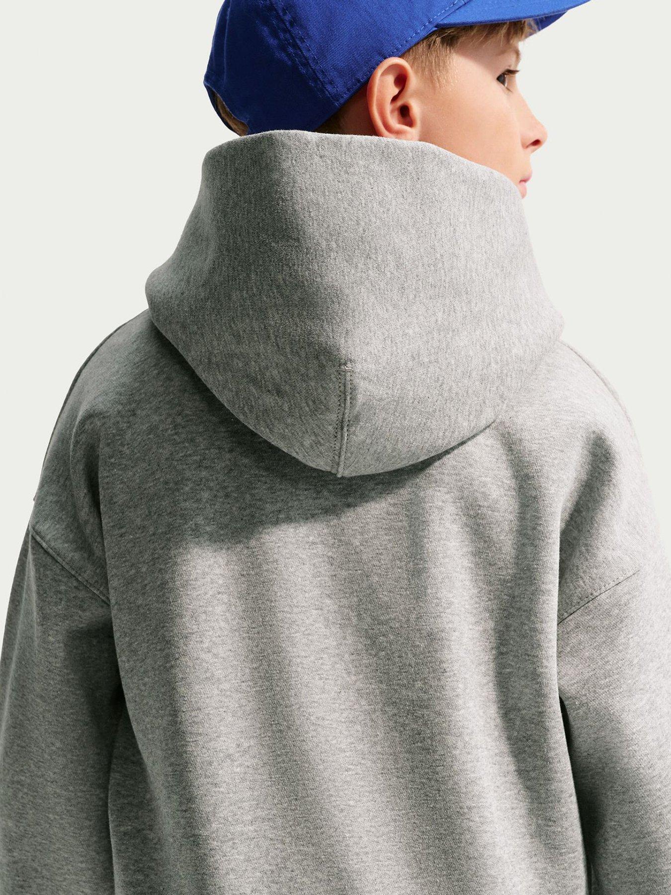 Image 3 of 5 of Nike Unisex Big Kids Club Fleece Oversized Pullover Hoodie - Grey