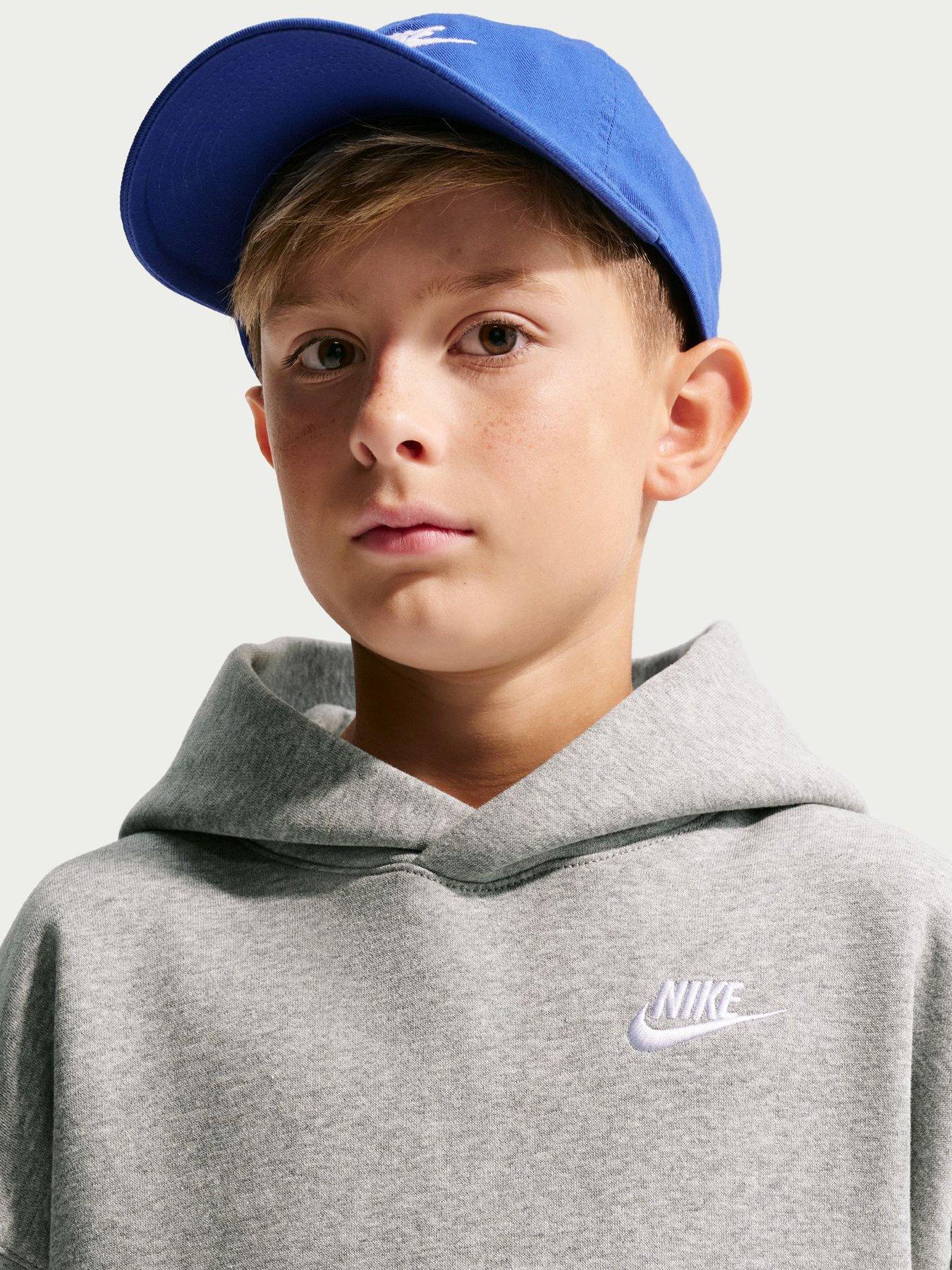 Image 4 of 5 of Nike Unisex Big Kids Club Fleece Oversized Pullover Hoodie - Grey