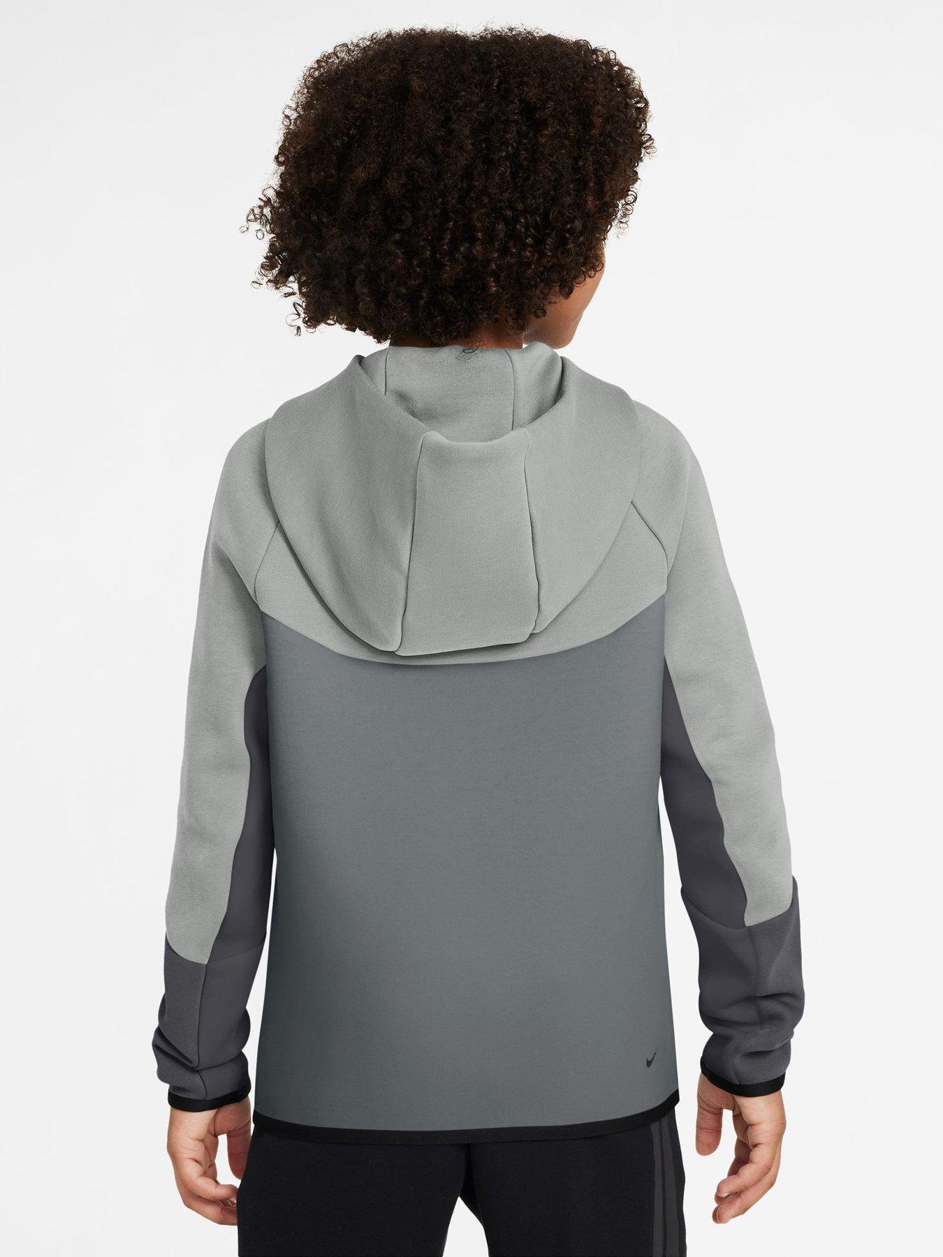 Image 2 of 3 of Nike Big Kids' Tech Fleece Full-Zip Hoodie - Grey