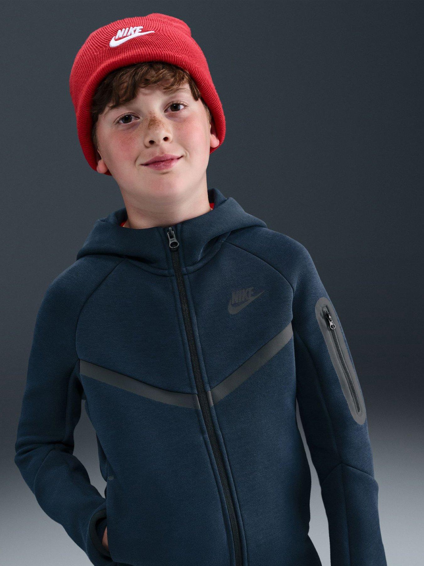 Nike Big Kids' Tech Fleece Full-Zip Hoodie - Black