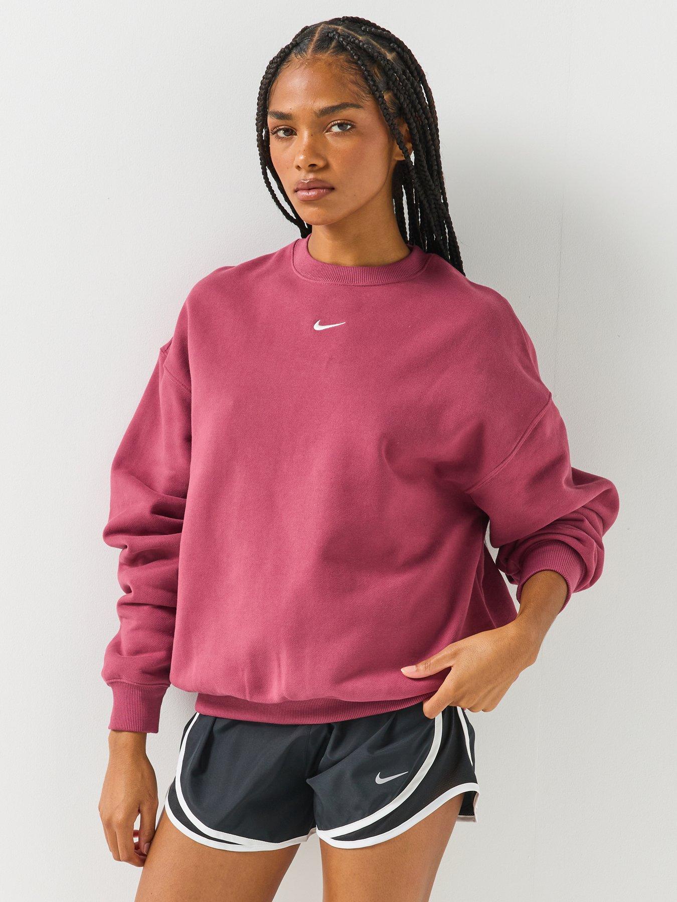 Nike Womens Studio Fleece Oversized Crew Sweatshirt - Pink