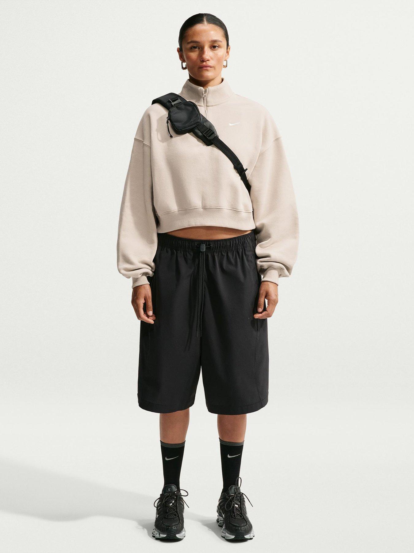 Image 3 of 6 of Nike Nike Womens Studio Fleece Oversized 1/4 Zip Sweat