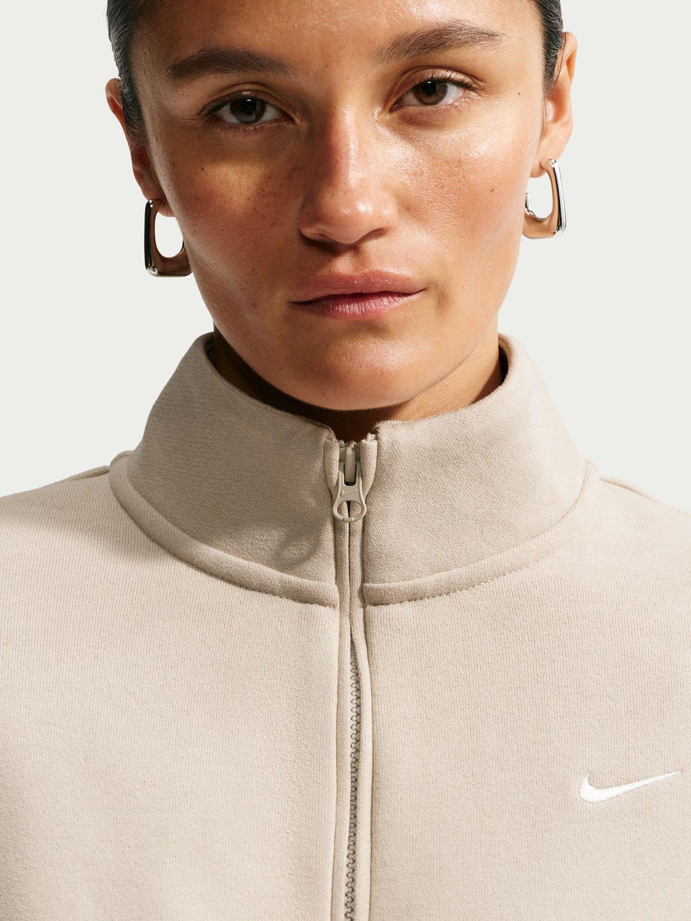 Image 5 of 6 of Nike Nike Womens Studio Fleece Oversized 1/4 Zip Sweat