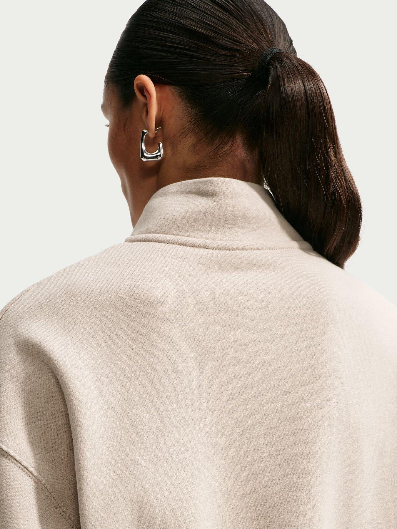 Image 6 of 6 of Nike Nike Womens Studio Fleece Oversized 1/4 Zip Sweat