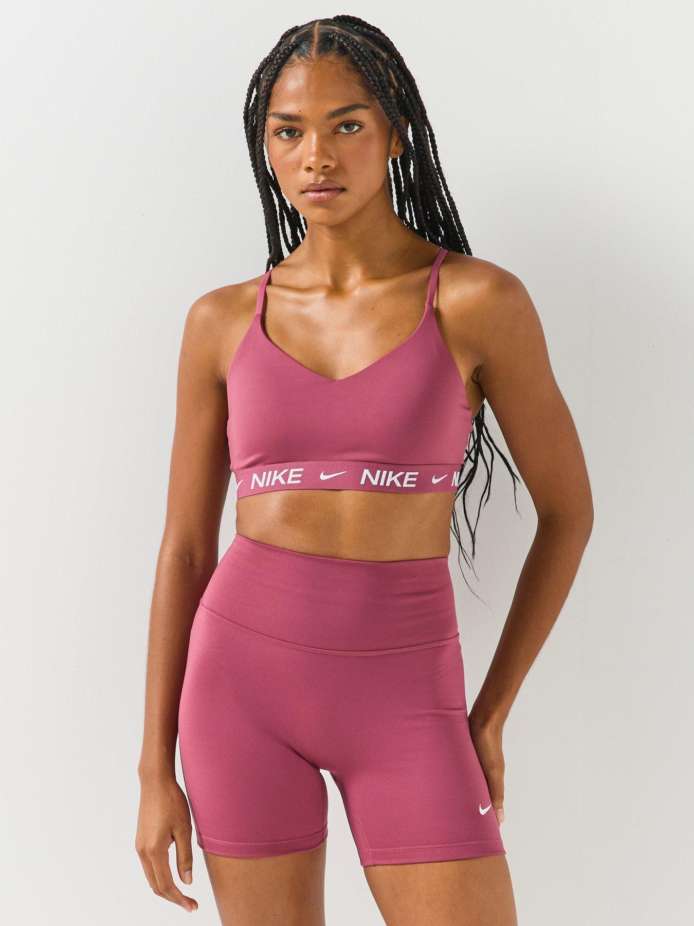 Nike Womens Training Dri-Fit Indy Light Support Sports Bra - Pink