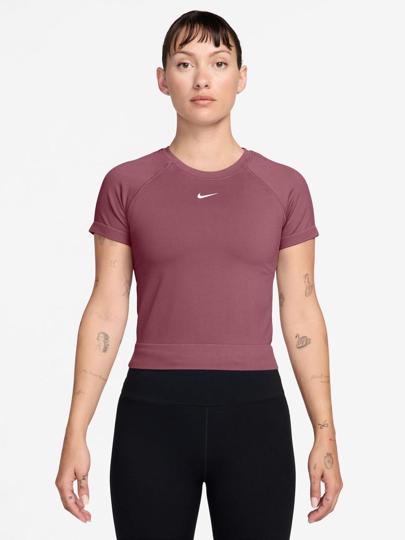 Nike Womens Training Pro Dri-Fit Seamless T-Shirt - Pink