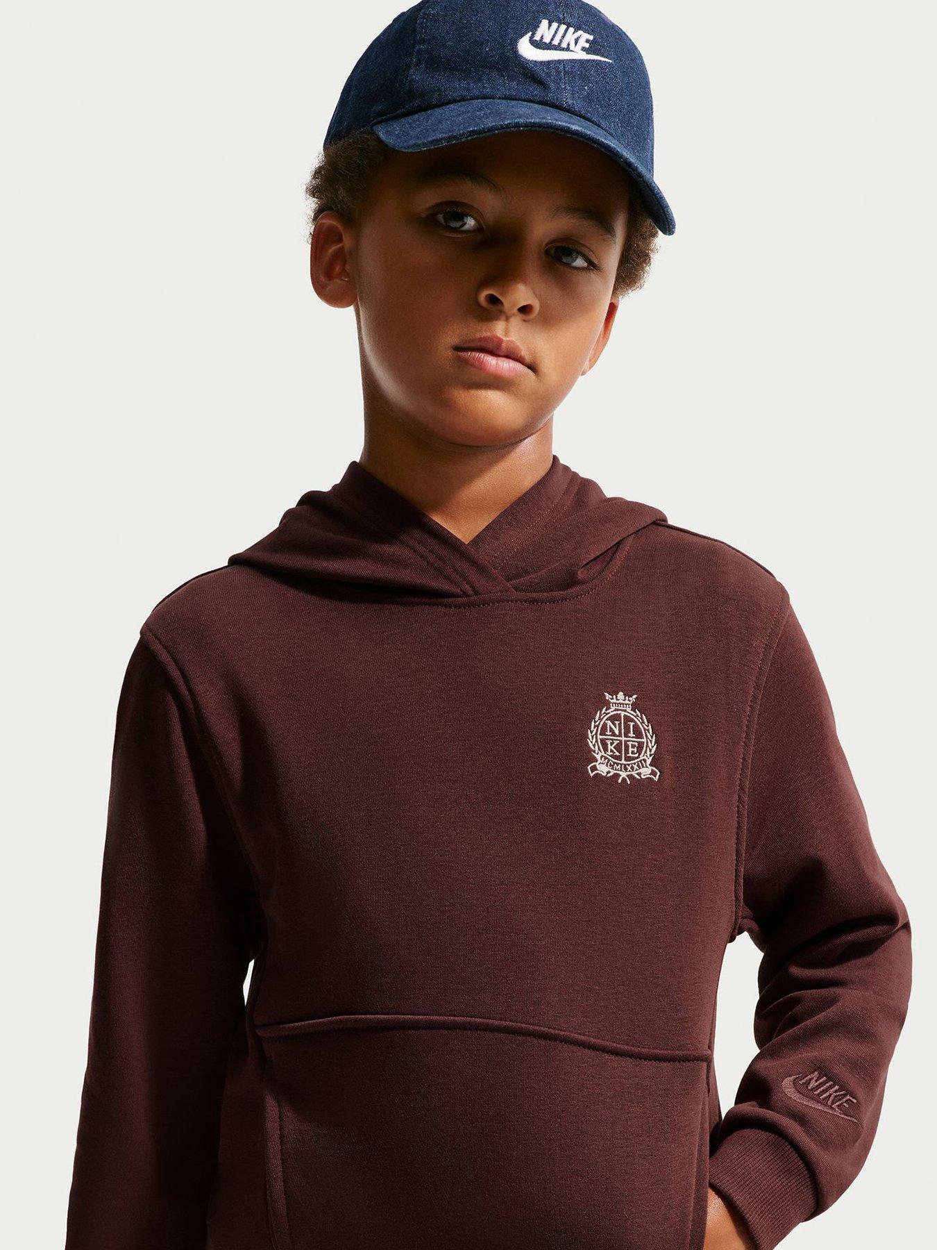 Image 2 of 4 of Nike Nike Big Kids' Club Fleece Crest Logo Hoodie