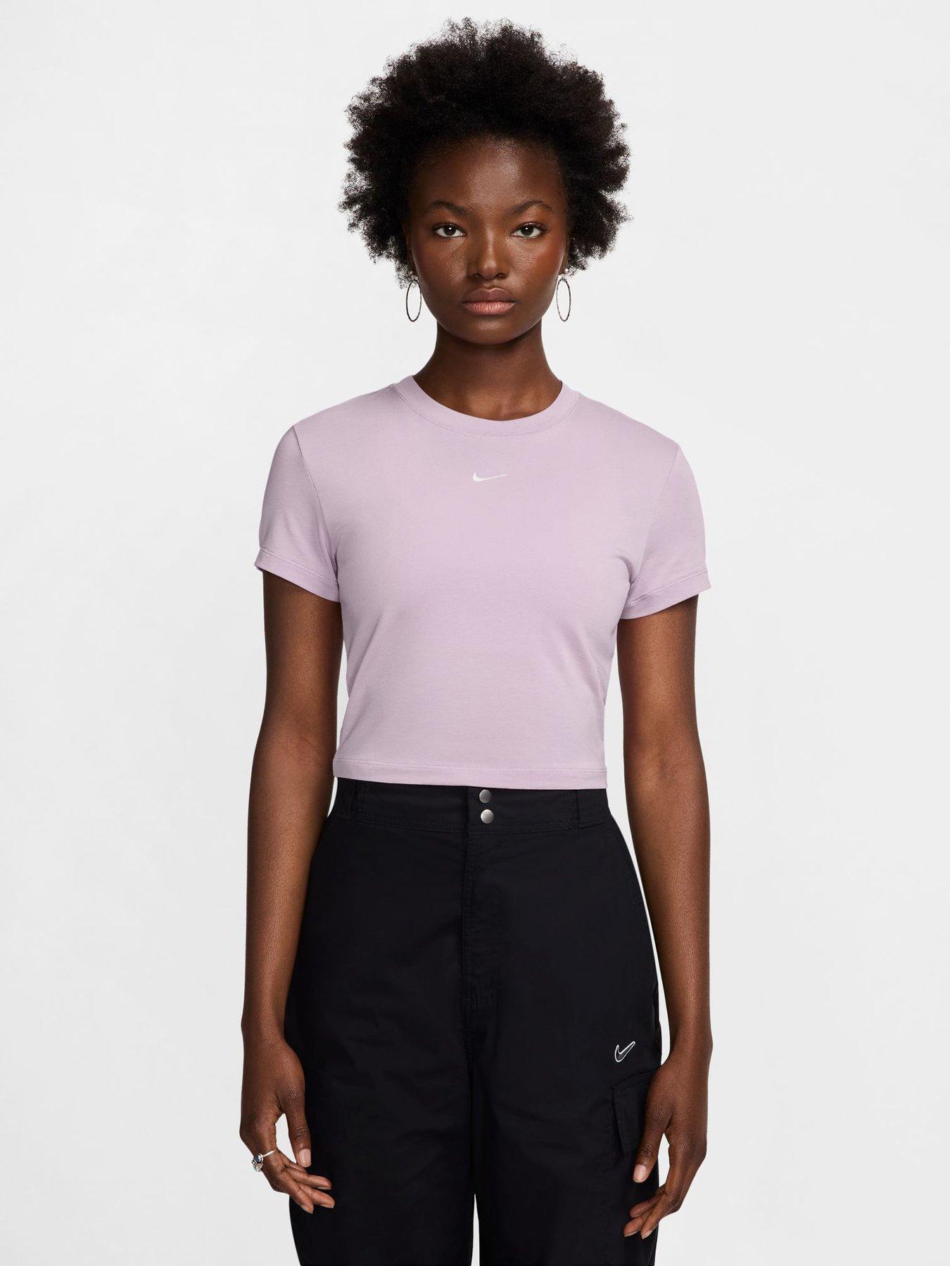 Nike Womens Chill Knit Swoosh T-Shirt - Pink