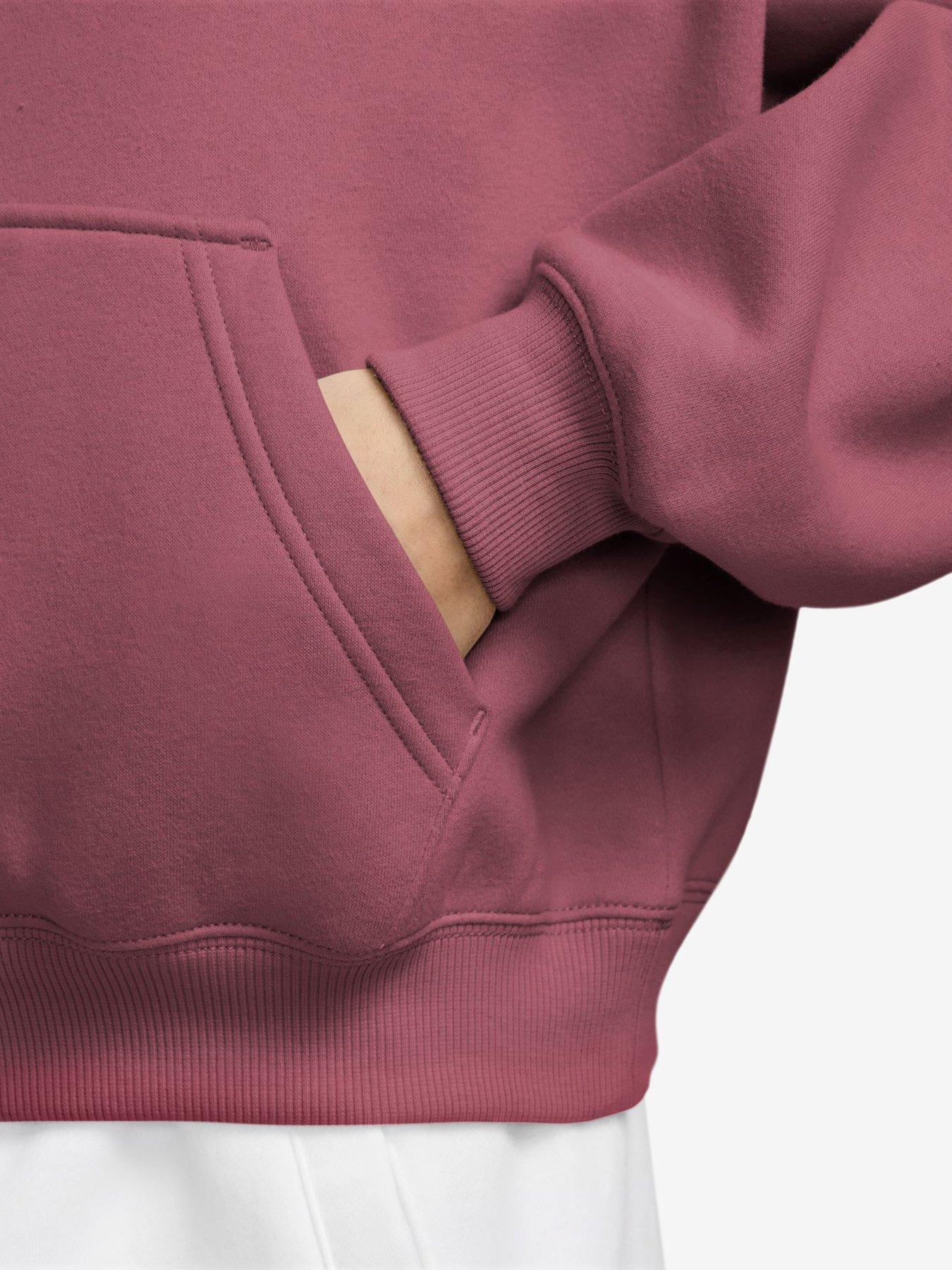 Image 3 of 3 of Nike Older Girls Studio Club Fleece 1/4 Zip Sweatshirt - Pink
