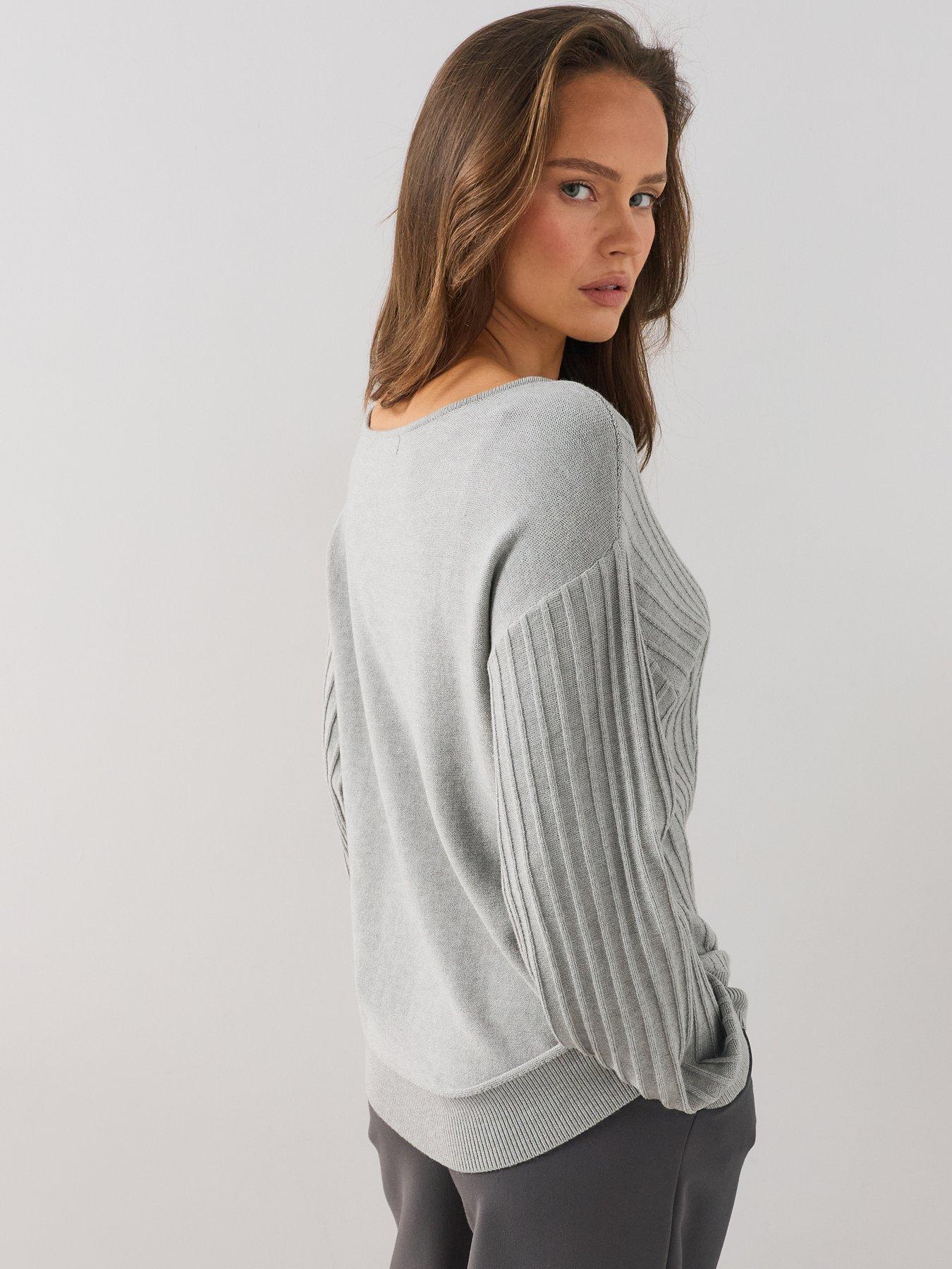 Image 6 of 7 of The Very Collection Classic Comfort Stitch Interest Jumper - Grey