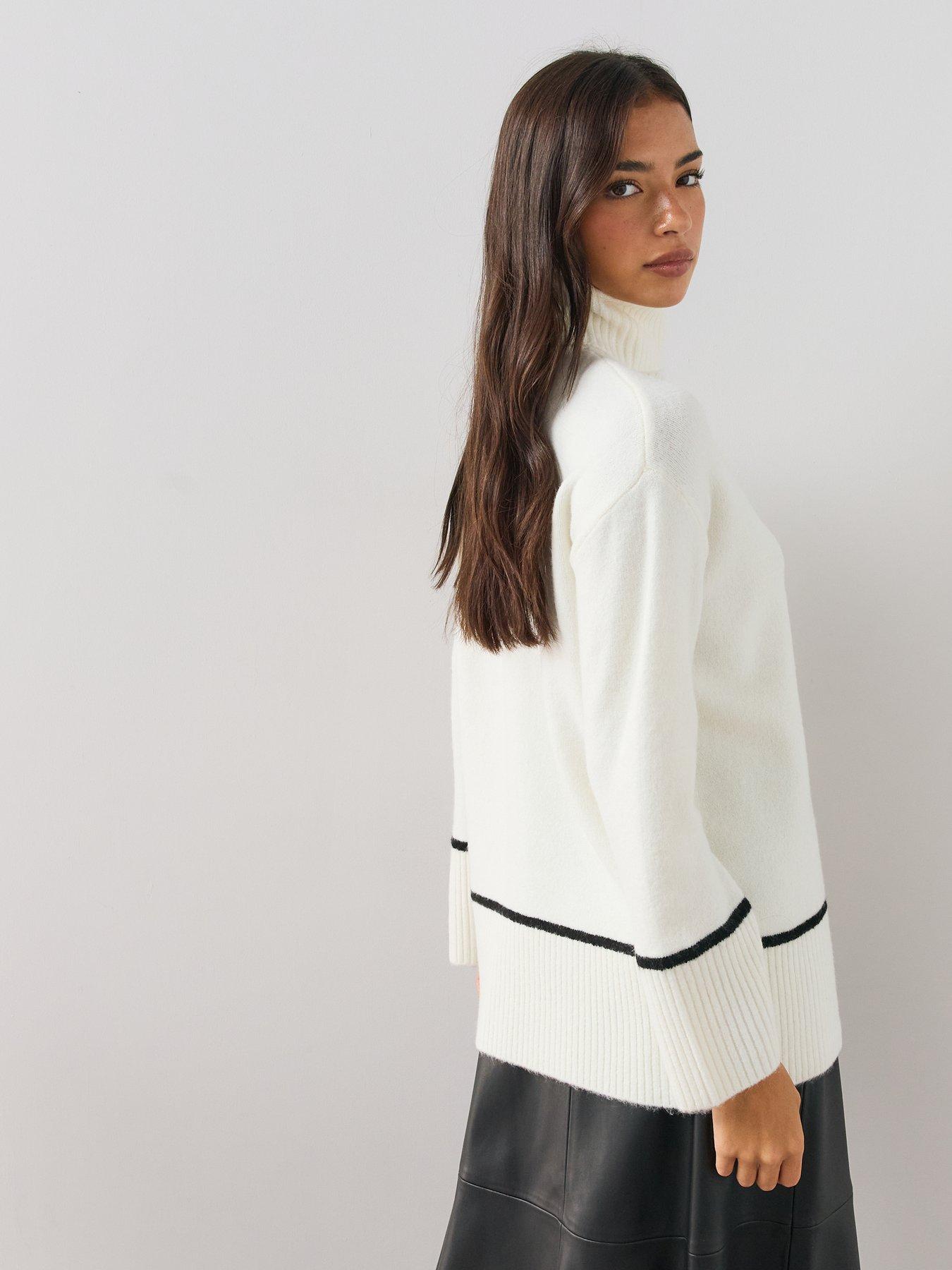 Image 5 of 6 of The Very Collection Womens Cosy Yarn Roll Neck Longline Jumper - Cream
