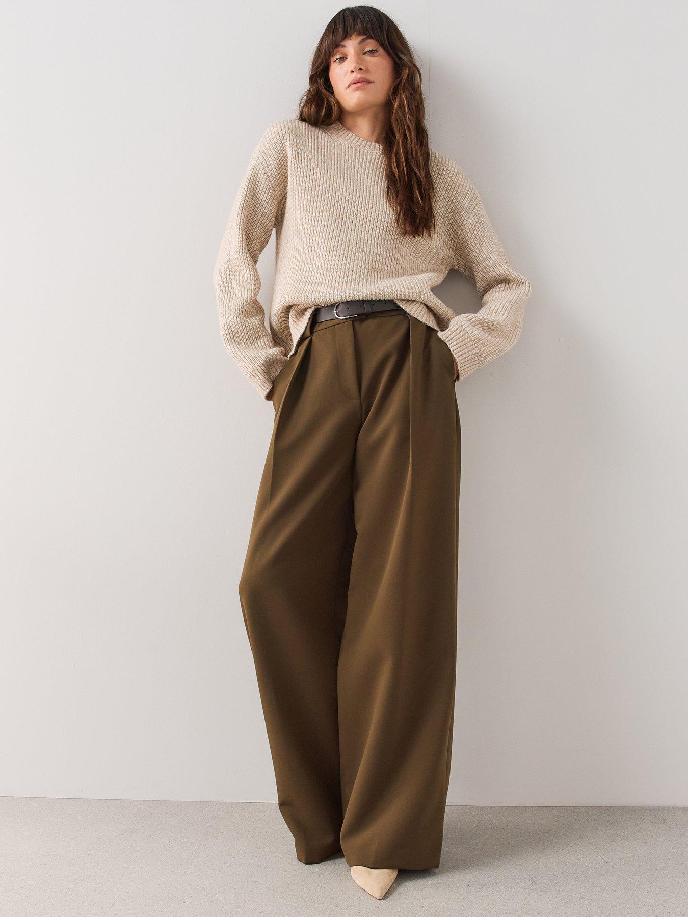 Image 3 of 7 of The Very Collection Timeless Yarn Crew Neck Jumper - Beige