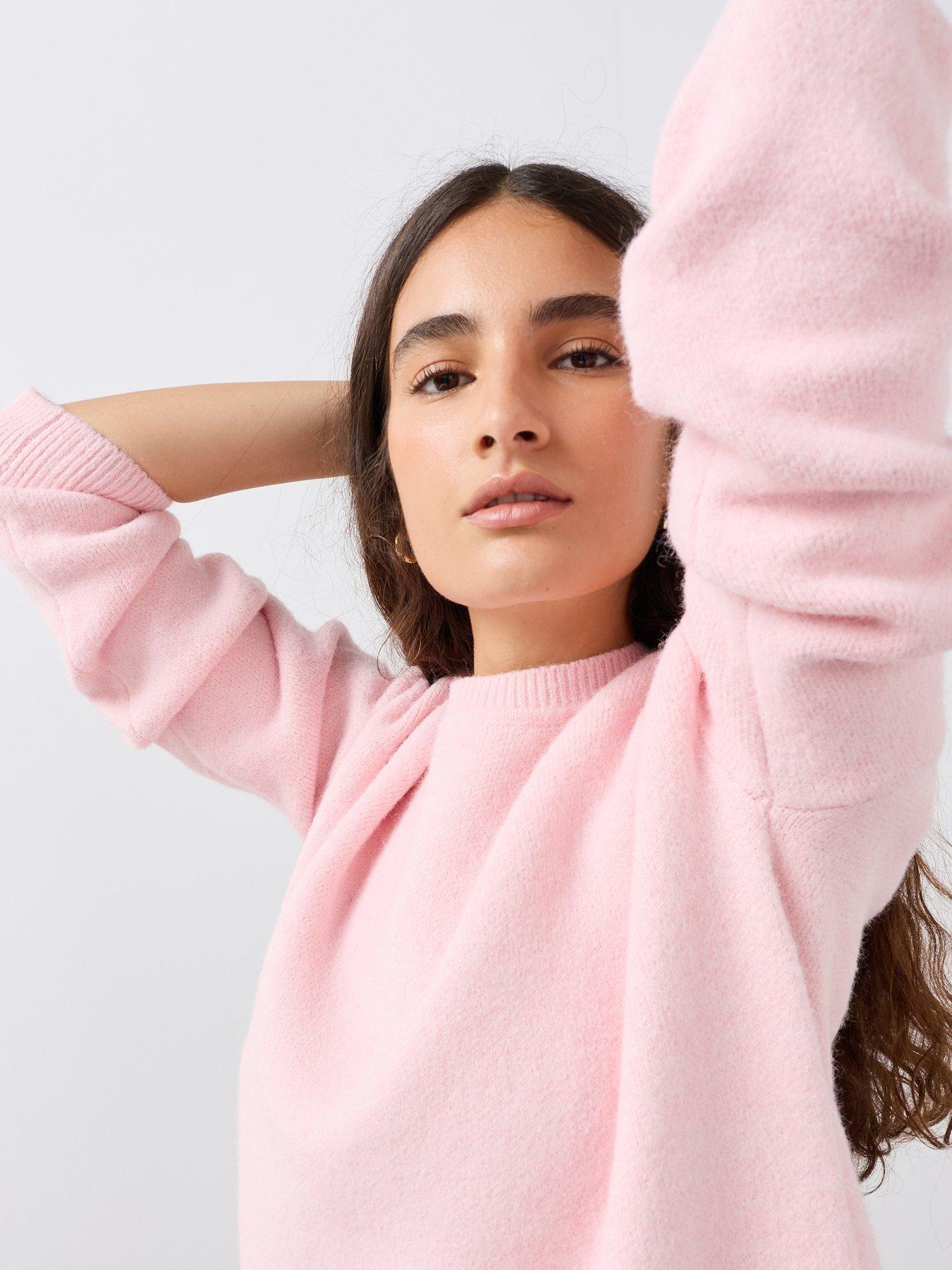 Image 4 of 7 of The Very Collection Longline Oversized Jumper - Pink