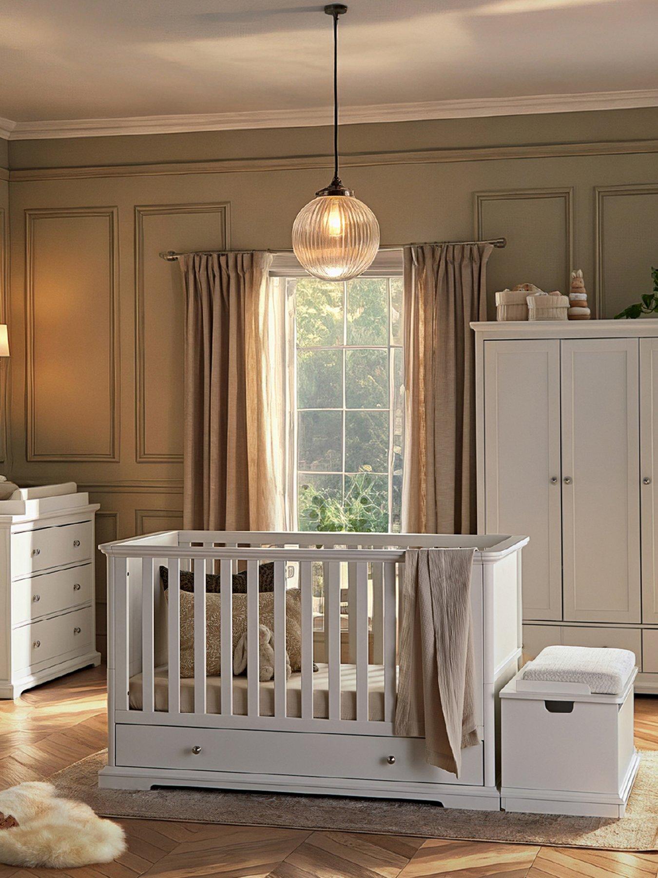 Image 1 of 6 of CuddleCo Beaumont 3pc Set - Low Cot Bed - White