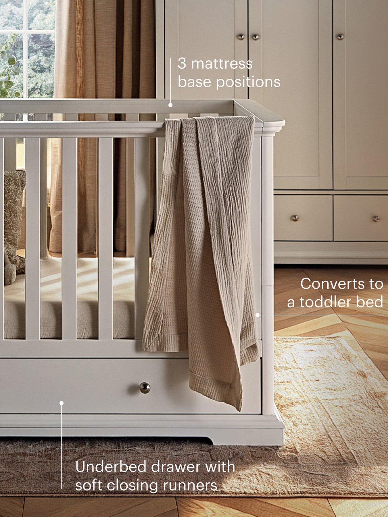 Image 4 of 6 of CuddleCo Beaumont 3pc Set - Low Cot Bed - White
