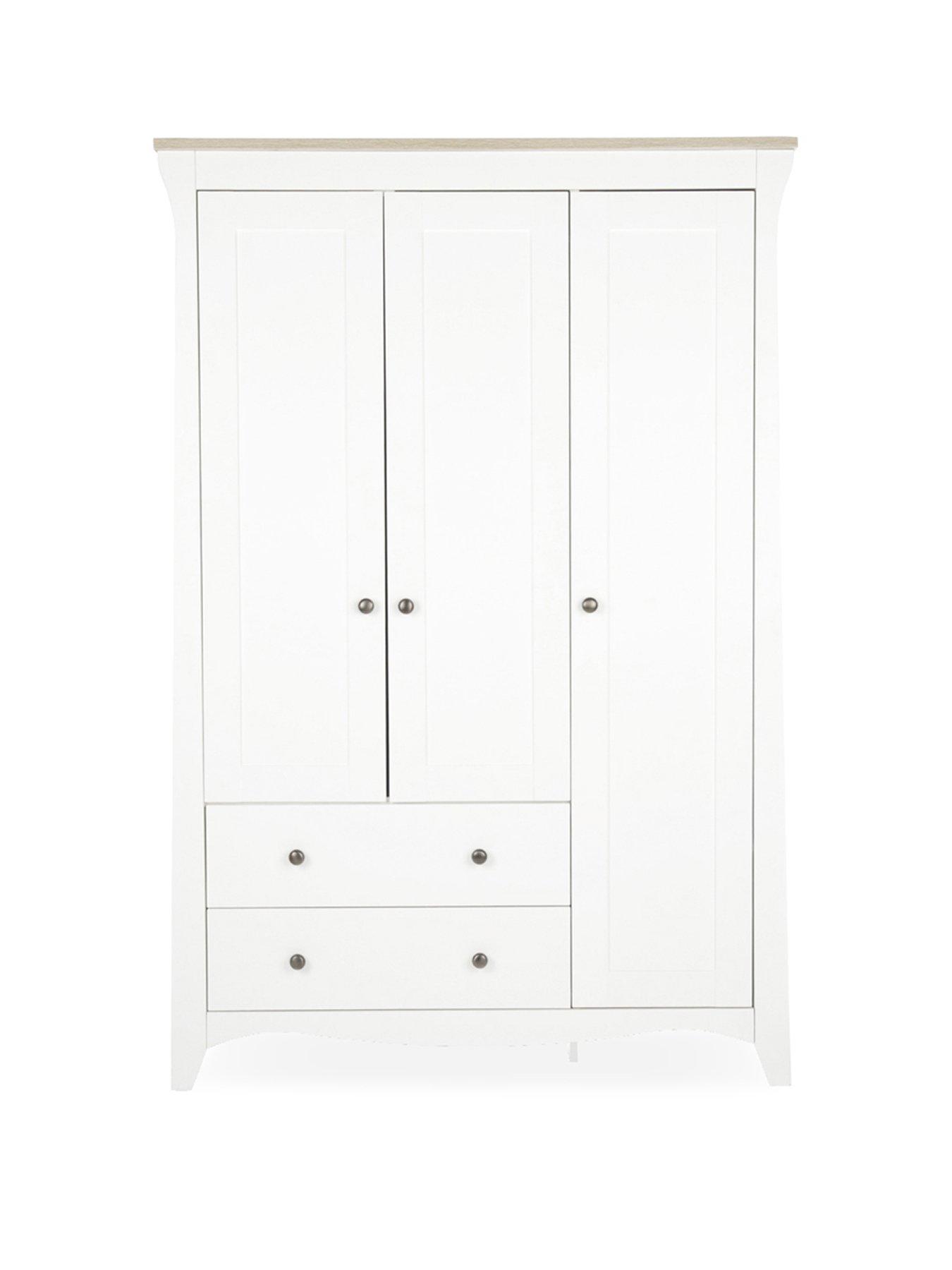 Image 2 of 6 of CuddleCo Clara Triple Wardrobe 2dwr - White/Ash