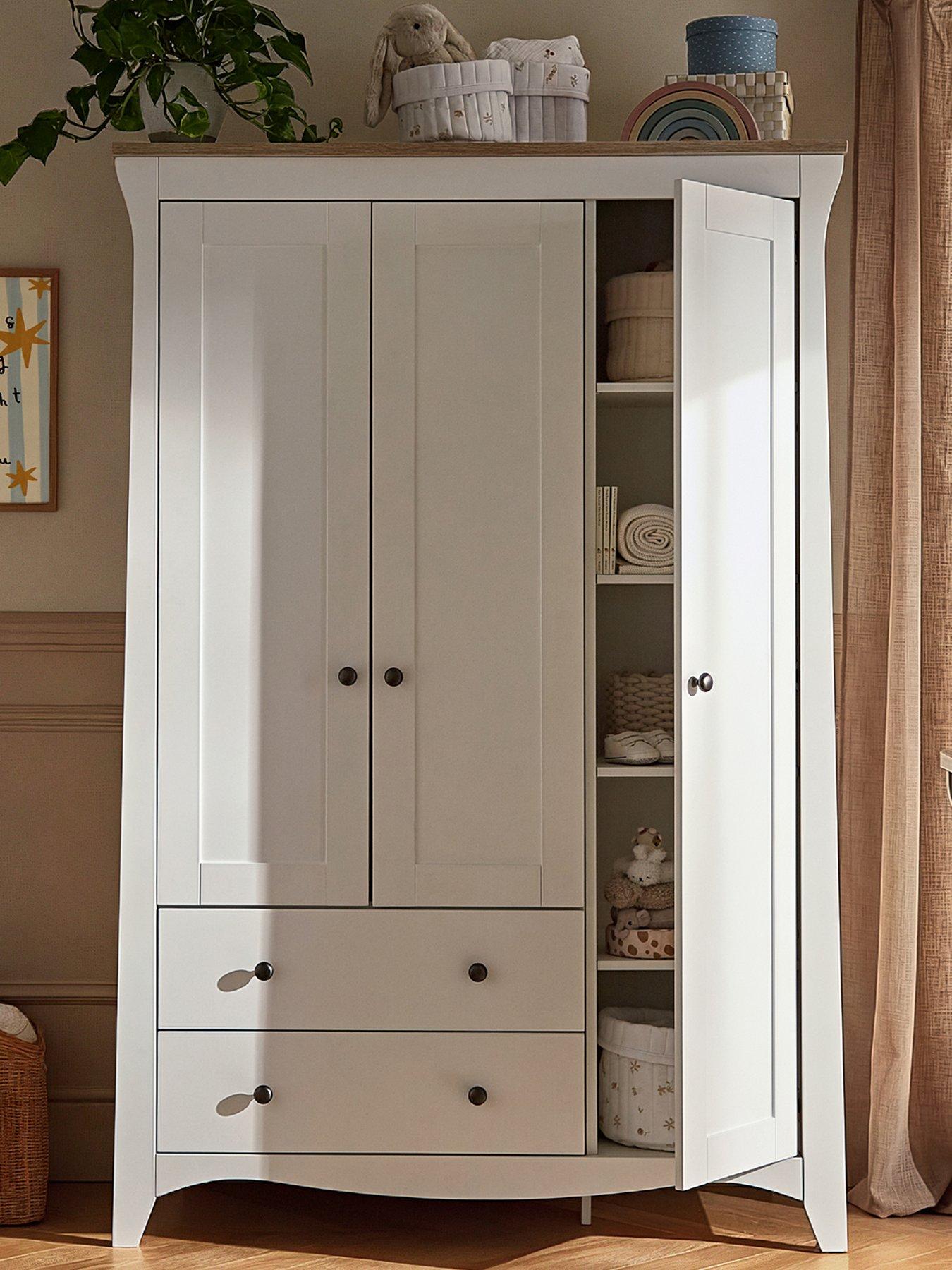 Image 3 of 6 of CuddleCo Clara Triple Wardrobe 2dwr - White/Ash