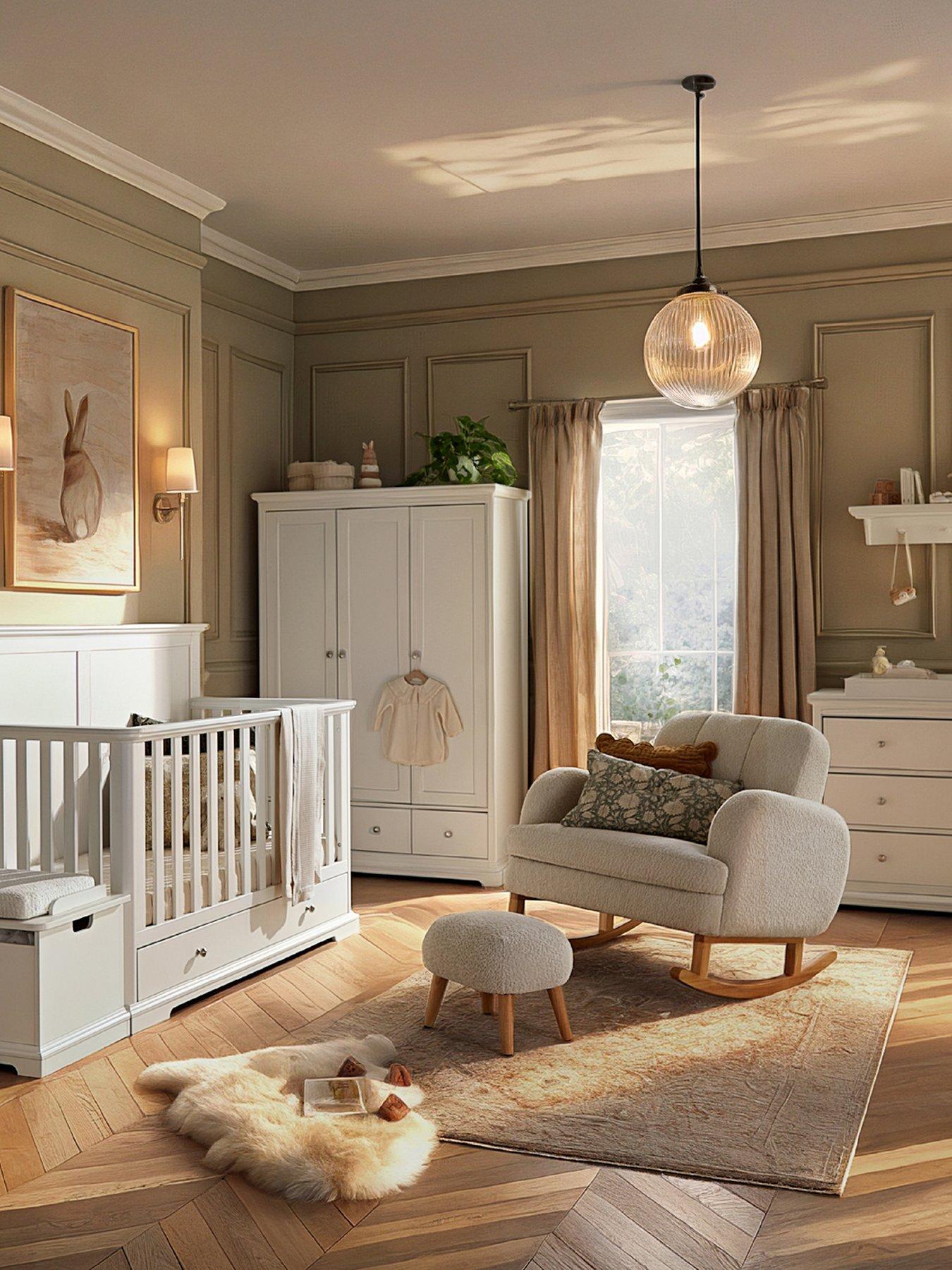 Image 1 of 6 of CuddleCo Beaumont 3pc Set - Grande Cot Bed - White