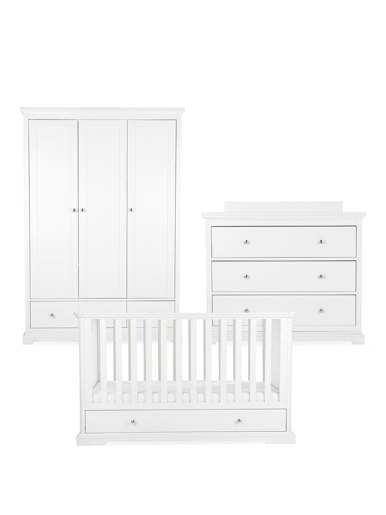 Image 2 of 6 of CuddleCo Beaumont 3pc Set - Grande Cot Bed - White