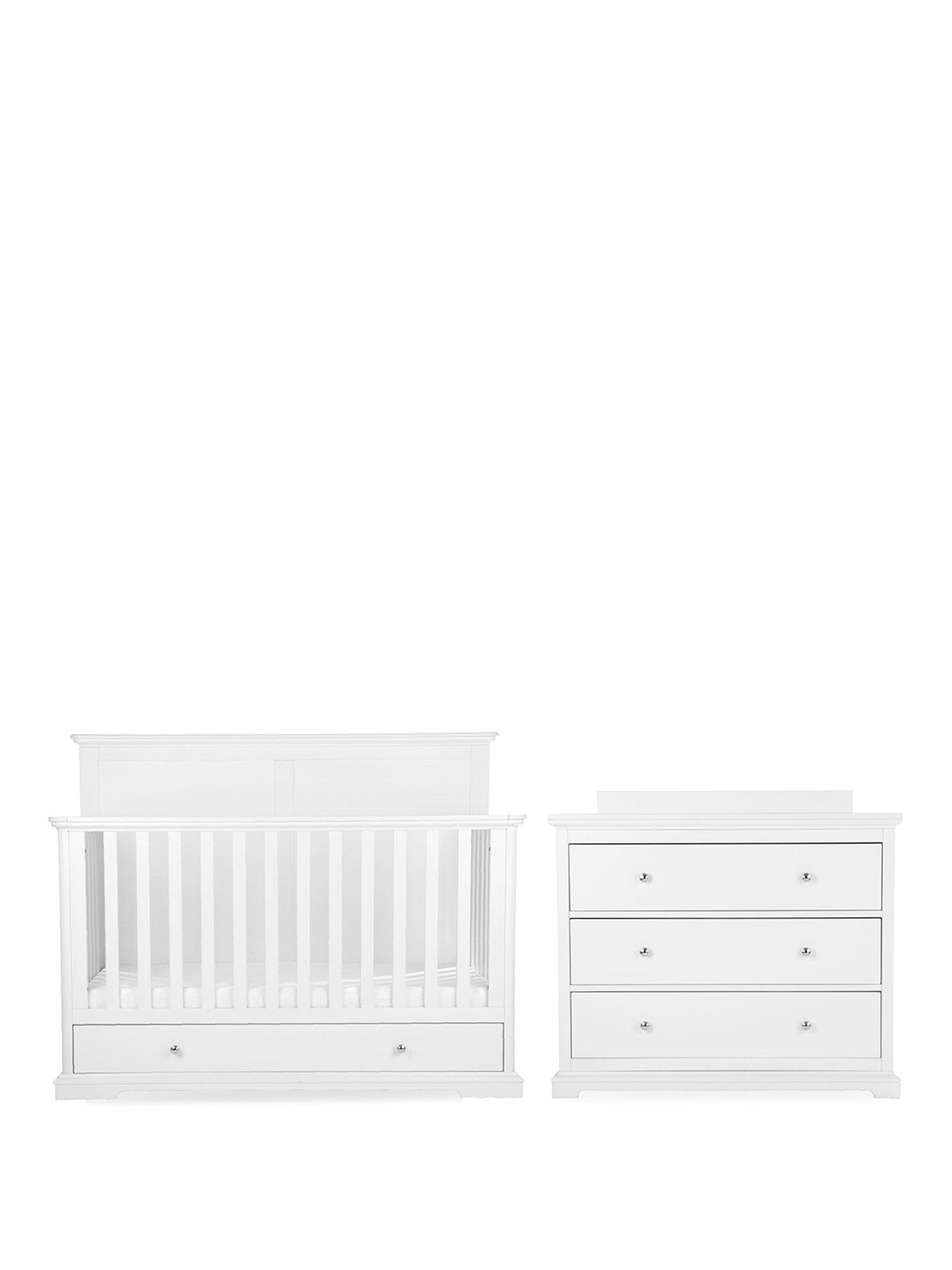 Image 2 of 6 of CuddleCo Beaumont 2pc Set - Grande Cot Bed - White
