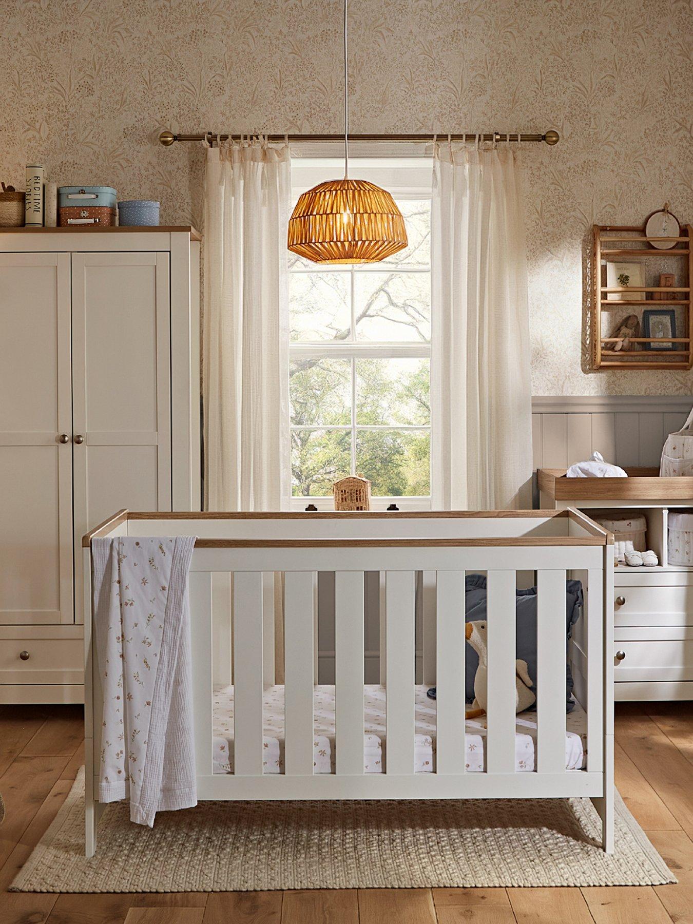 CuddleCo Burford 3 Piece Furniture Set - White & Oak