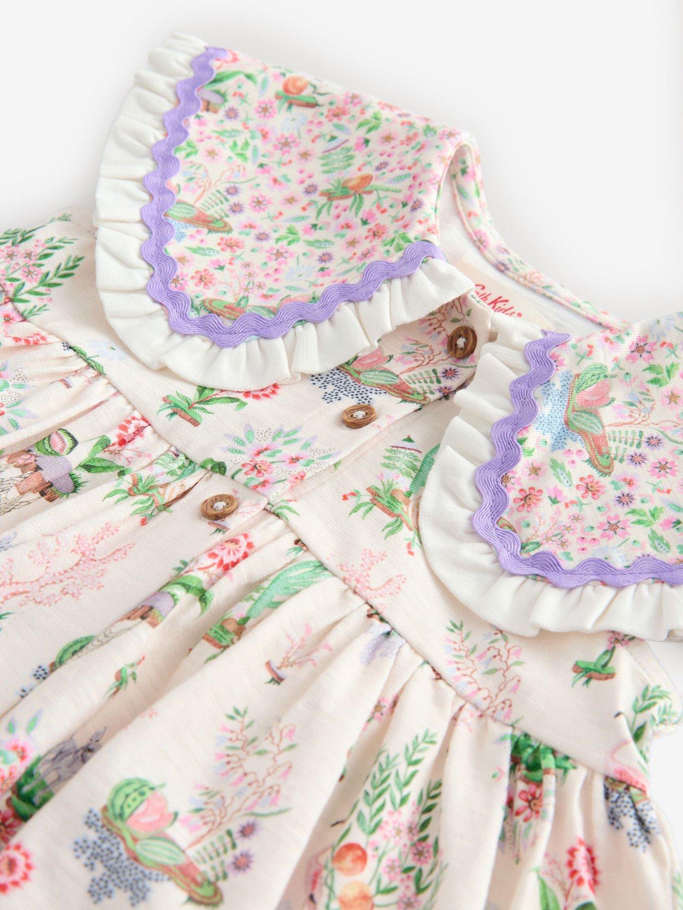 Image 3 of 5 of Cath Kidston Panda &amp; Floral Print Dress - Cream