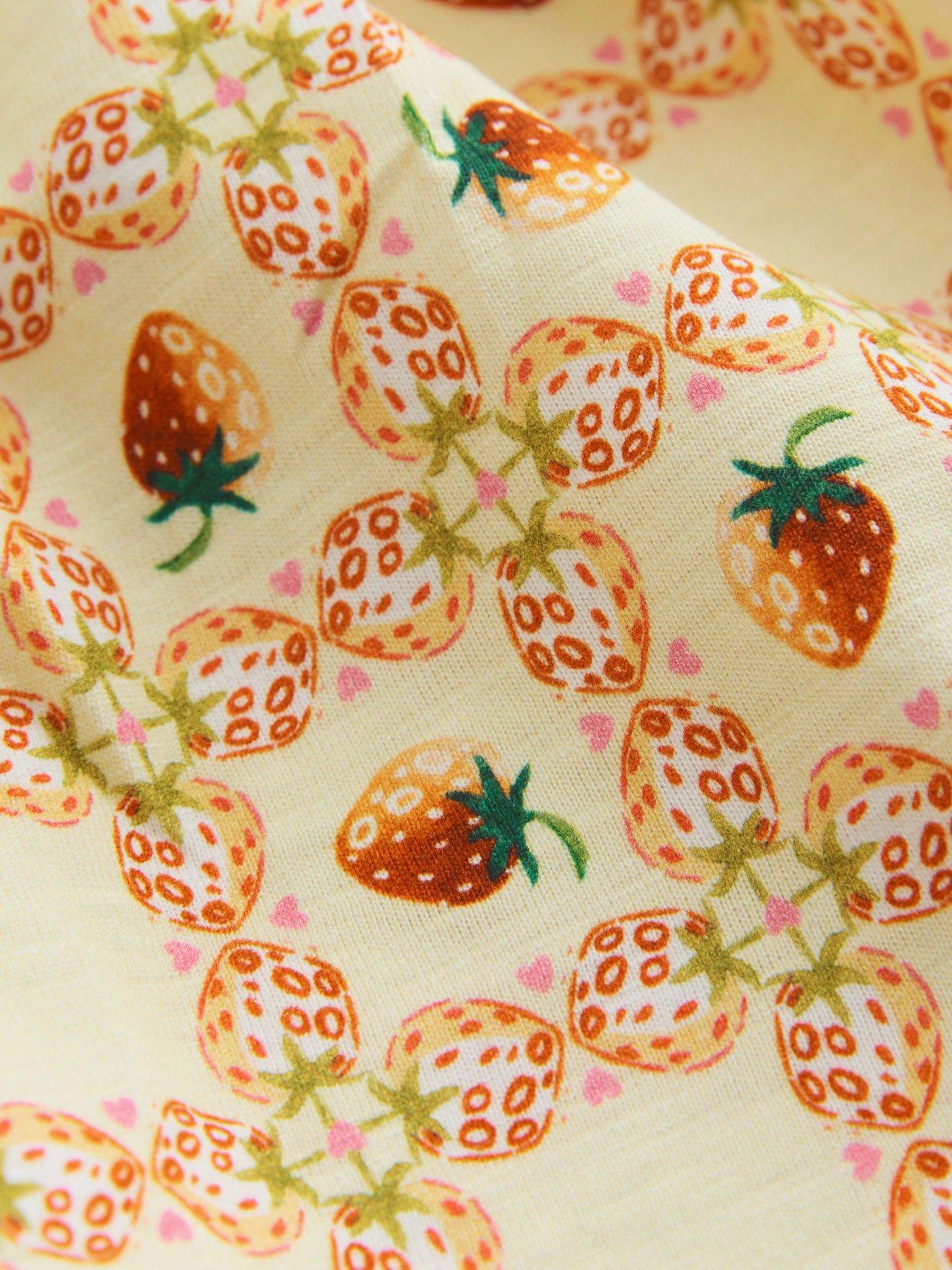 Image 4 of 5 of Cath Kidston Strawberry Print Dress - Yellow