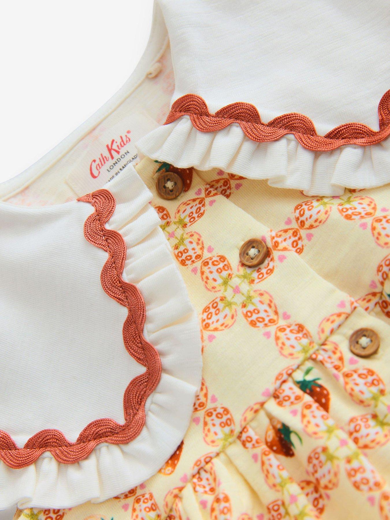Image 5 of 5 of Cath Kidston Strawberry Print Dress - Yellow