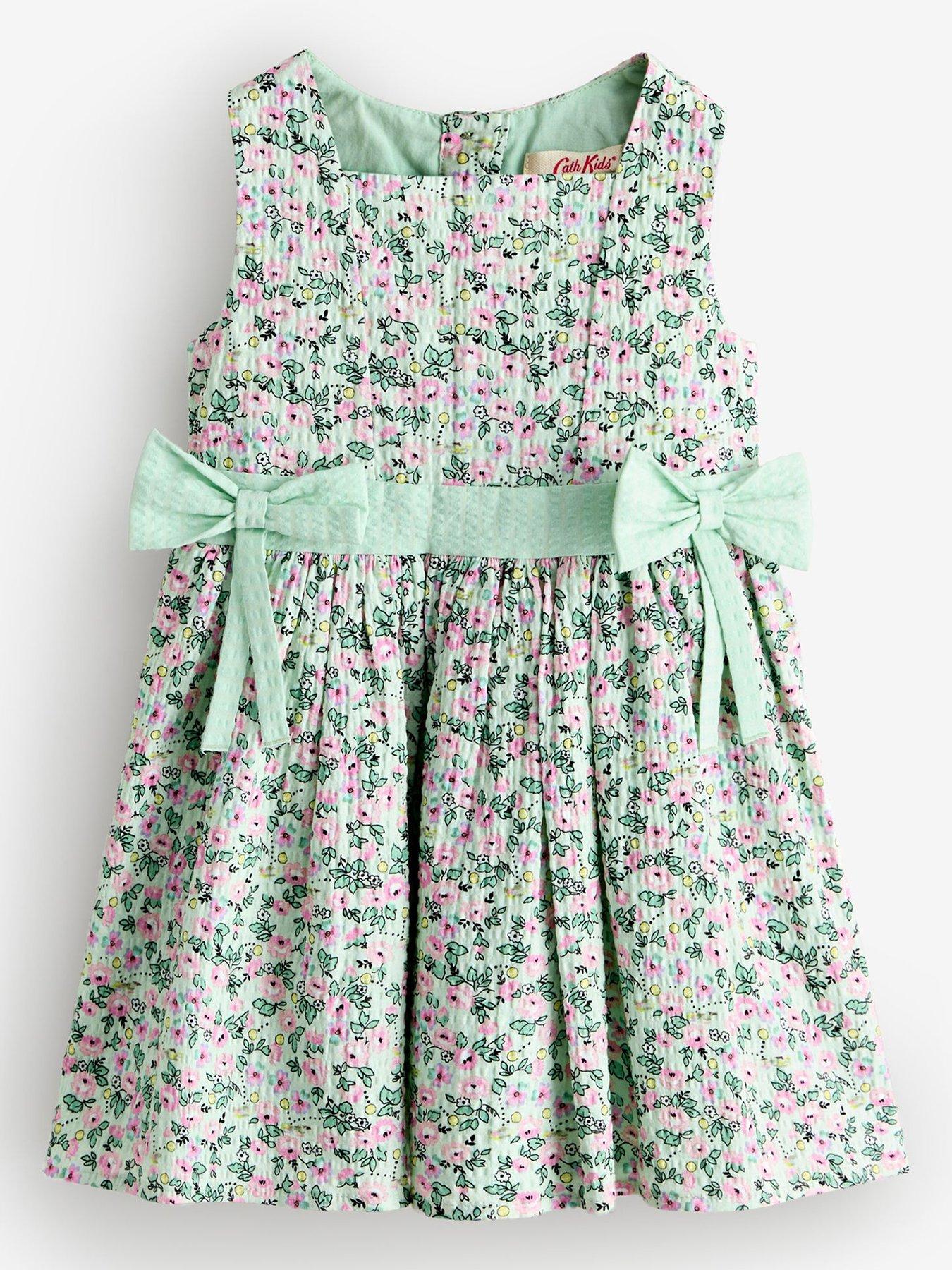 Image 1 of 4 of Cath Kidston Younger Girls Ditsy Bow Dress - Green