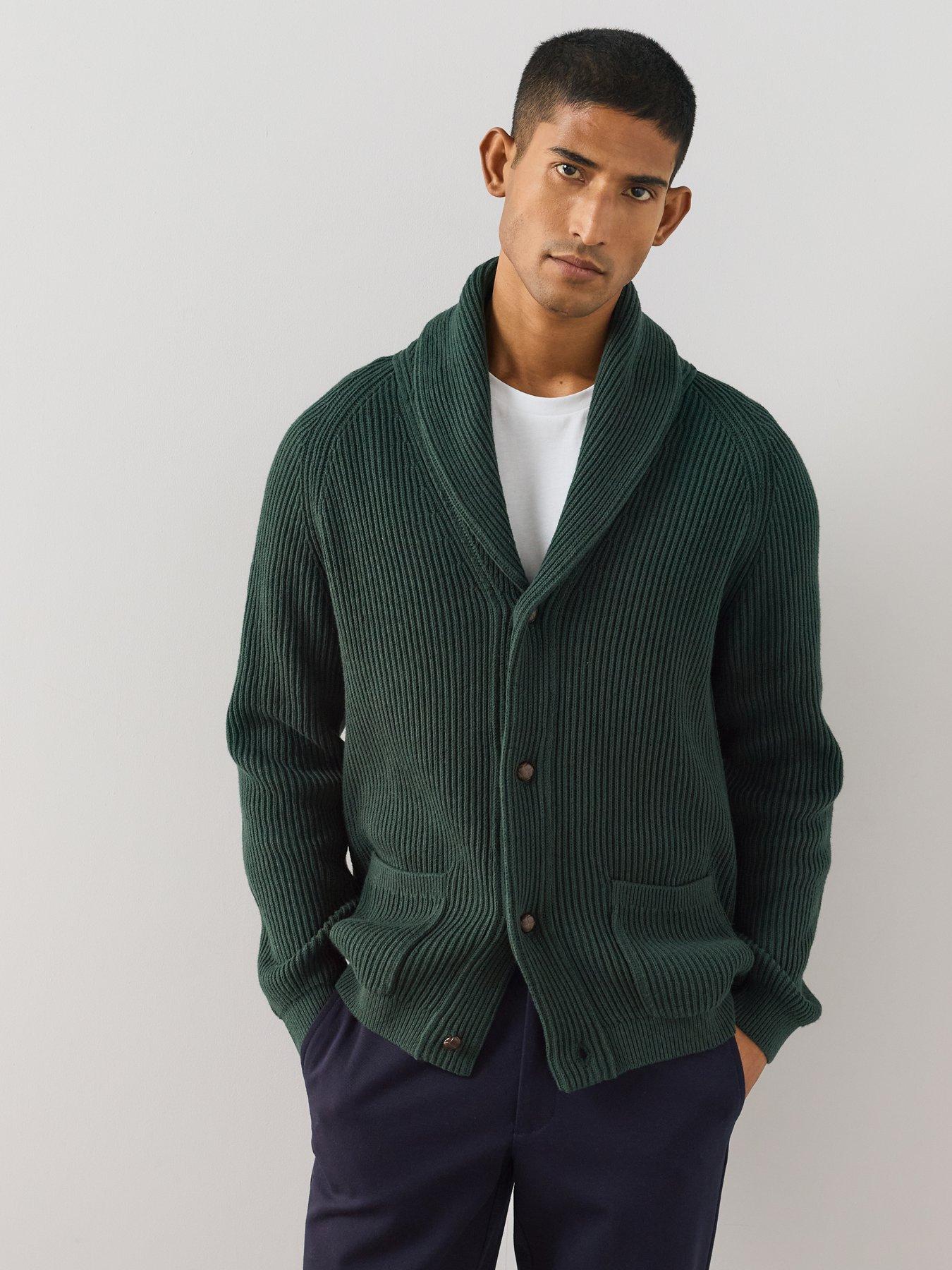 The Very Collection Premium Ribbed Knitted Cardigan - Green