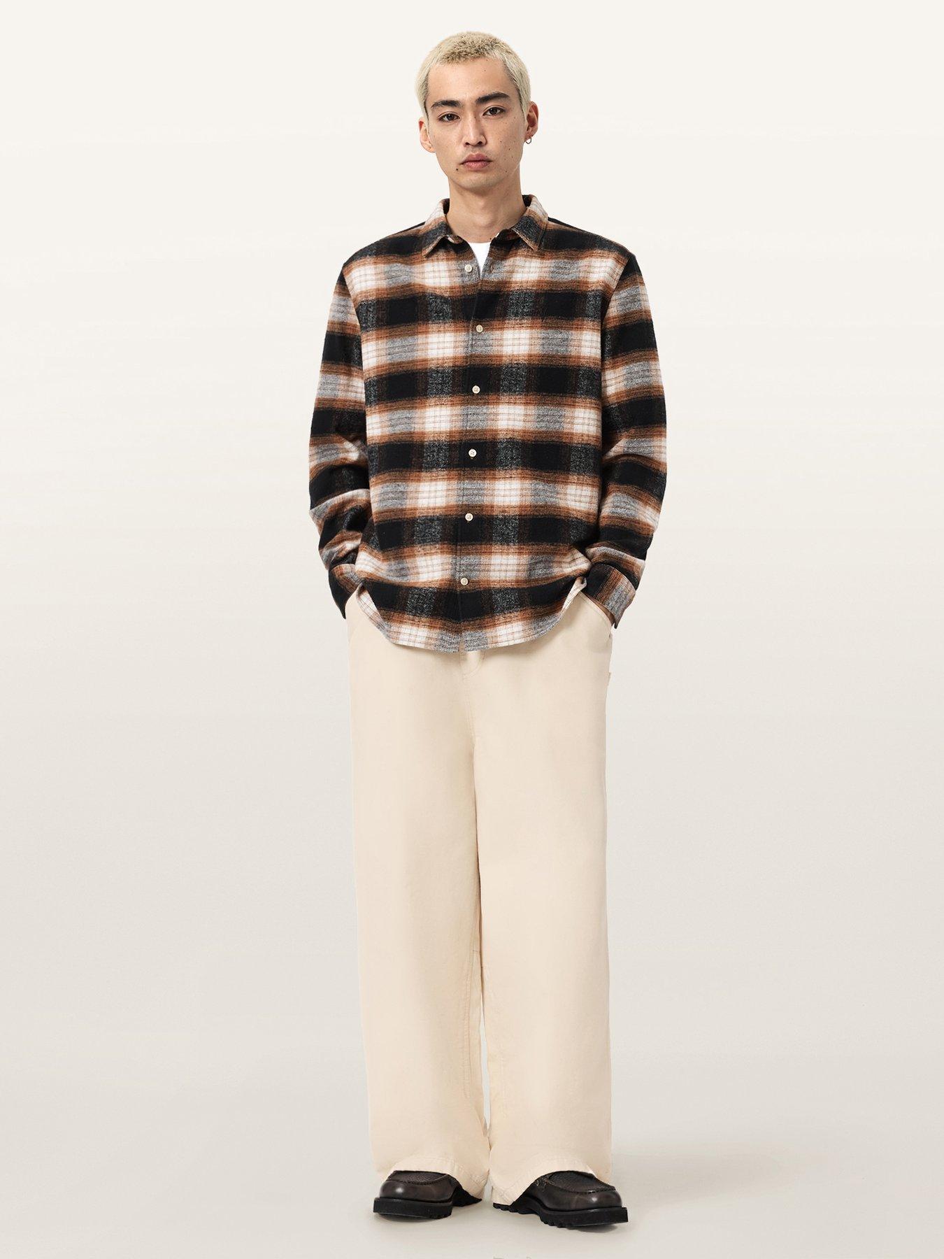 Image 3 of 5 of AllSaints Jackson Wide Trousers - Light Beige