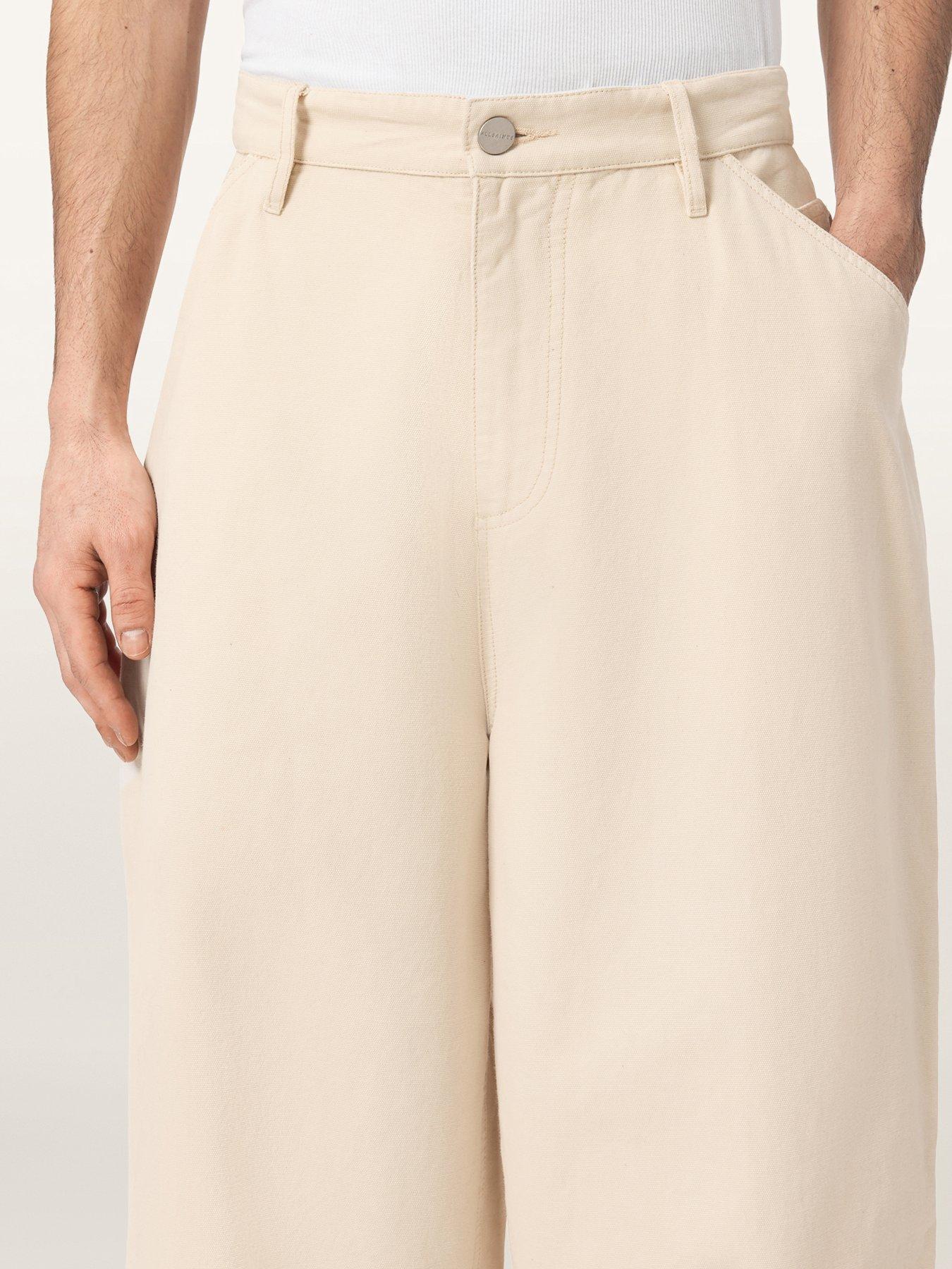 Image 4 of 5 of AllSaints Jackson Wide Trousers - Light Beige