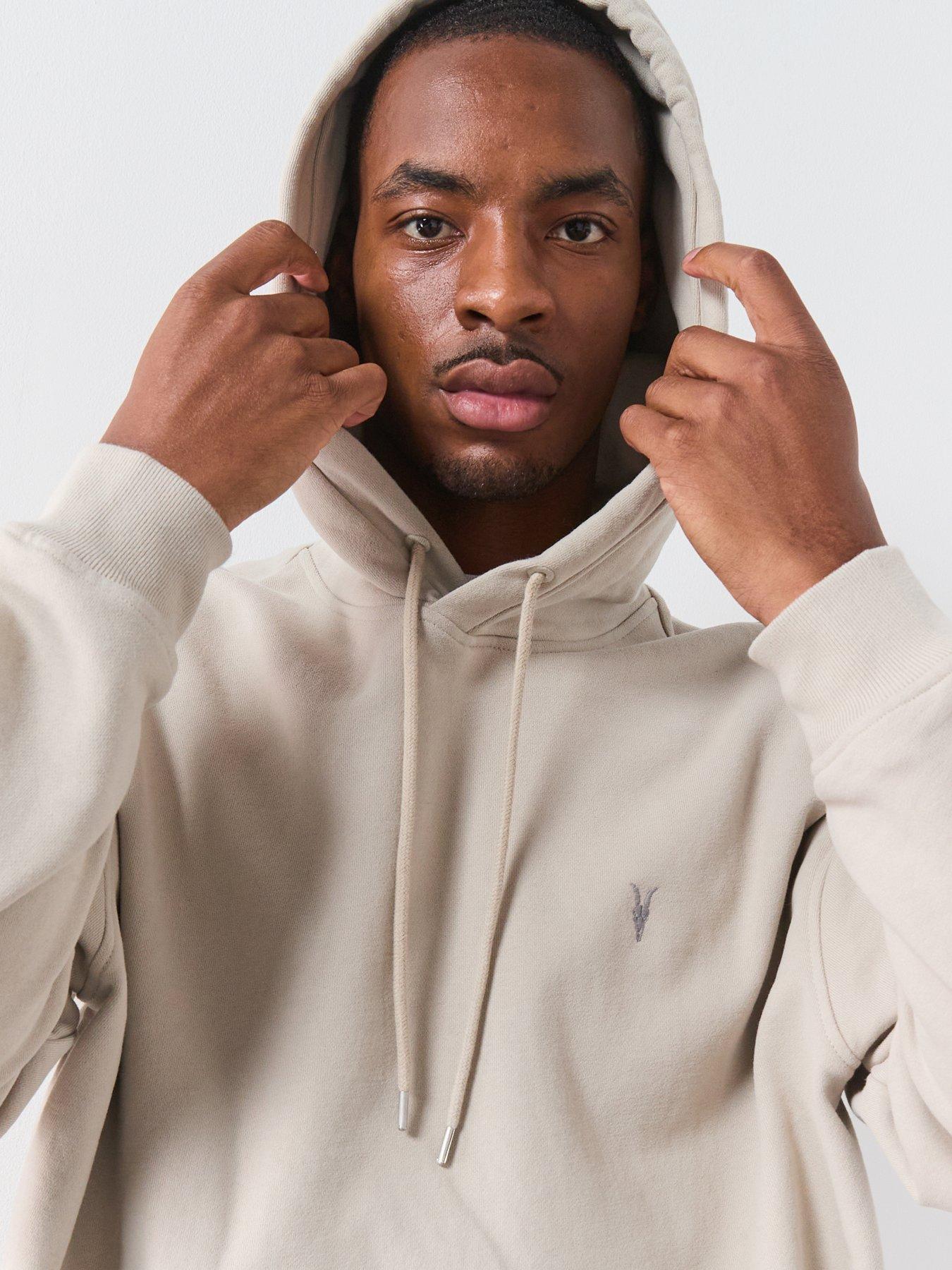 allsaints-asher-logo-hoodie-beigeoutfit