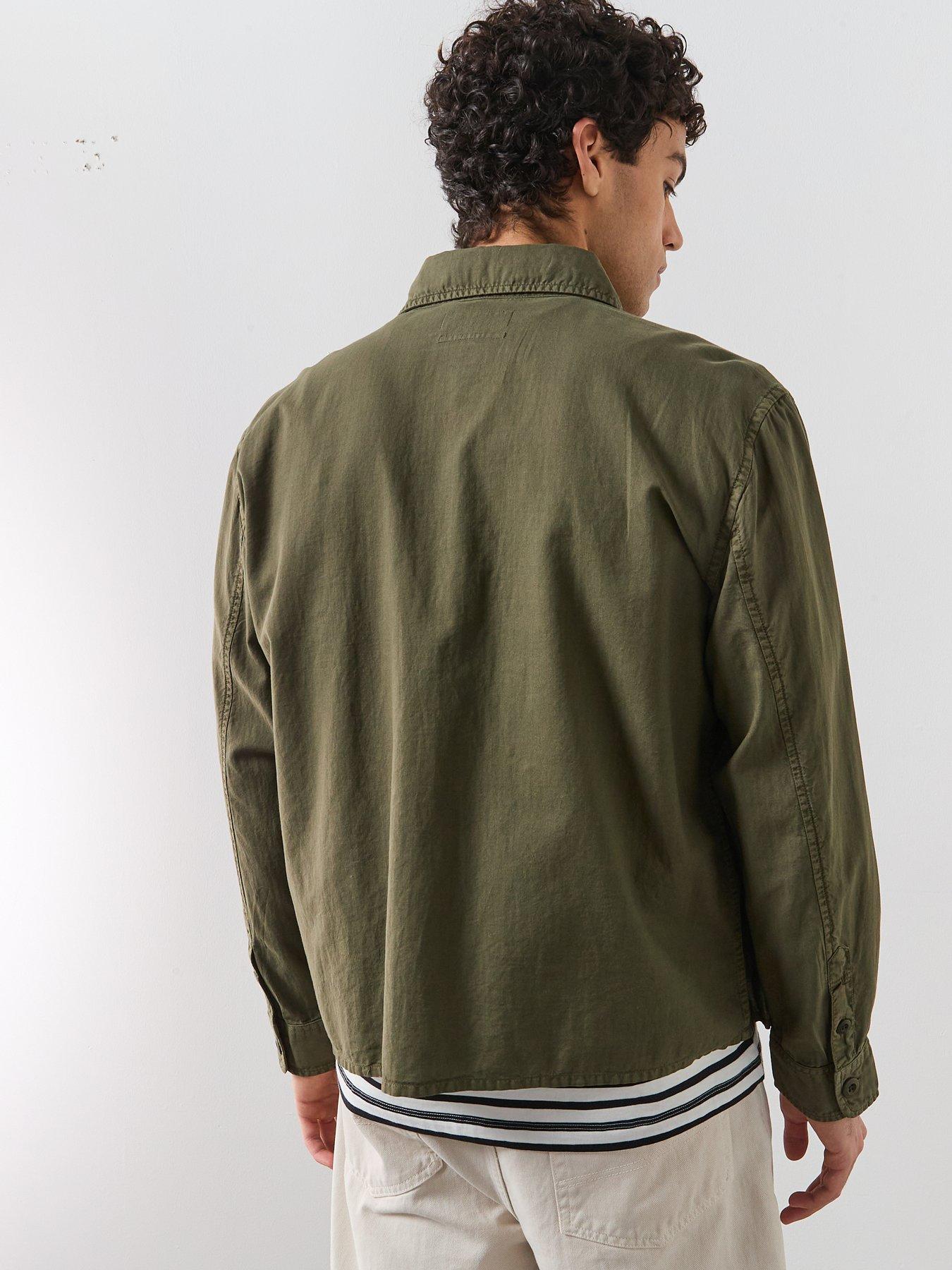 Image 2 of 5 of AllSaints Strand Long Sleeve Casual Shirt - Dark Green