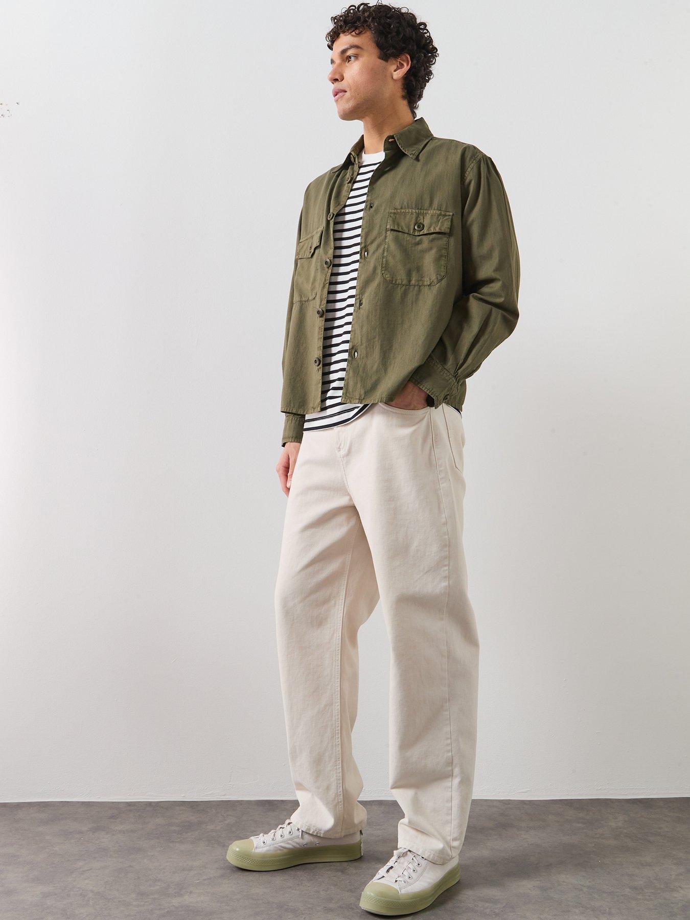 Image 3 of 5 of AllSaints Strand Long Sleeve Casual Shirt - Dark Green