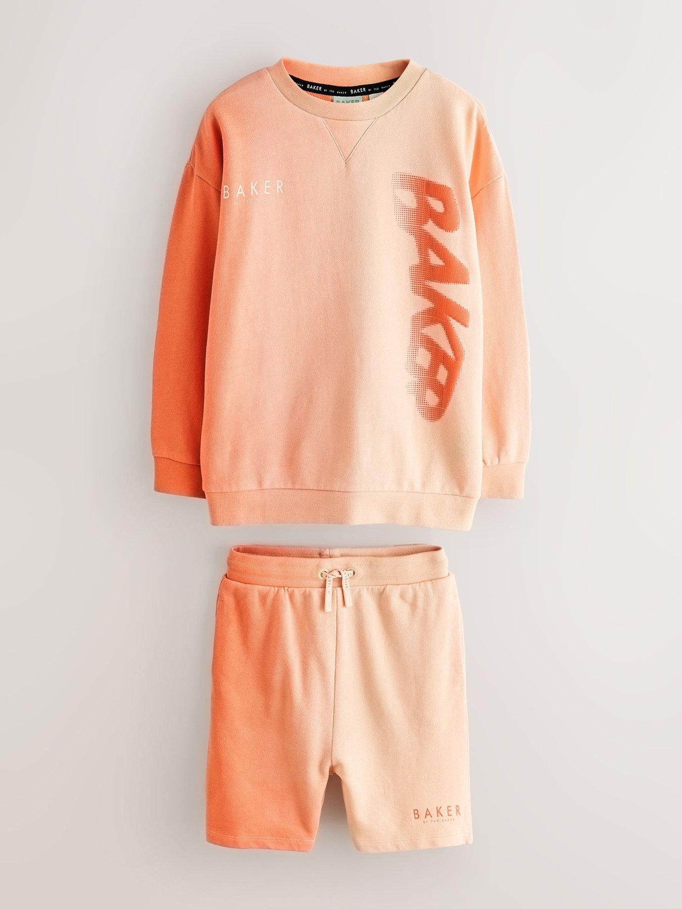 Image 2 of 7 of Ted Baker Younger Boys Ombre Sweatshirt Short Set - Orange
