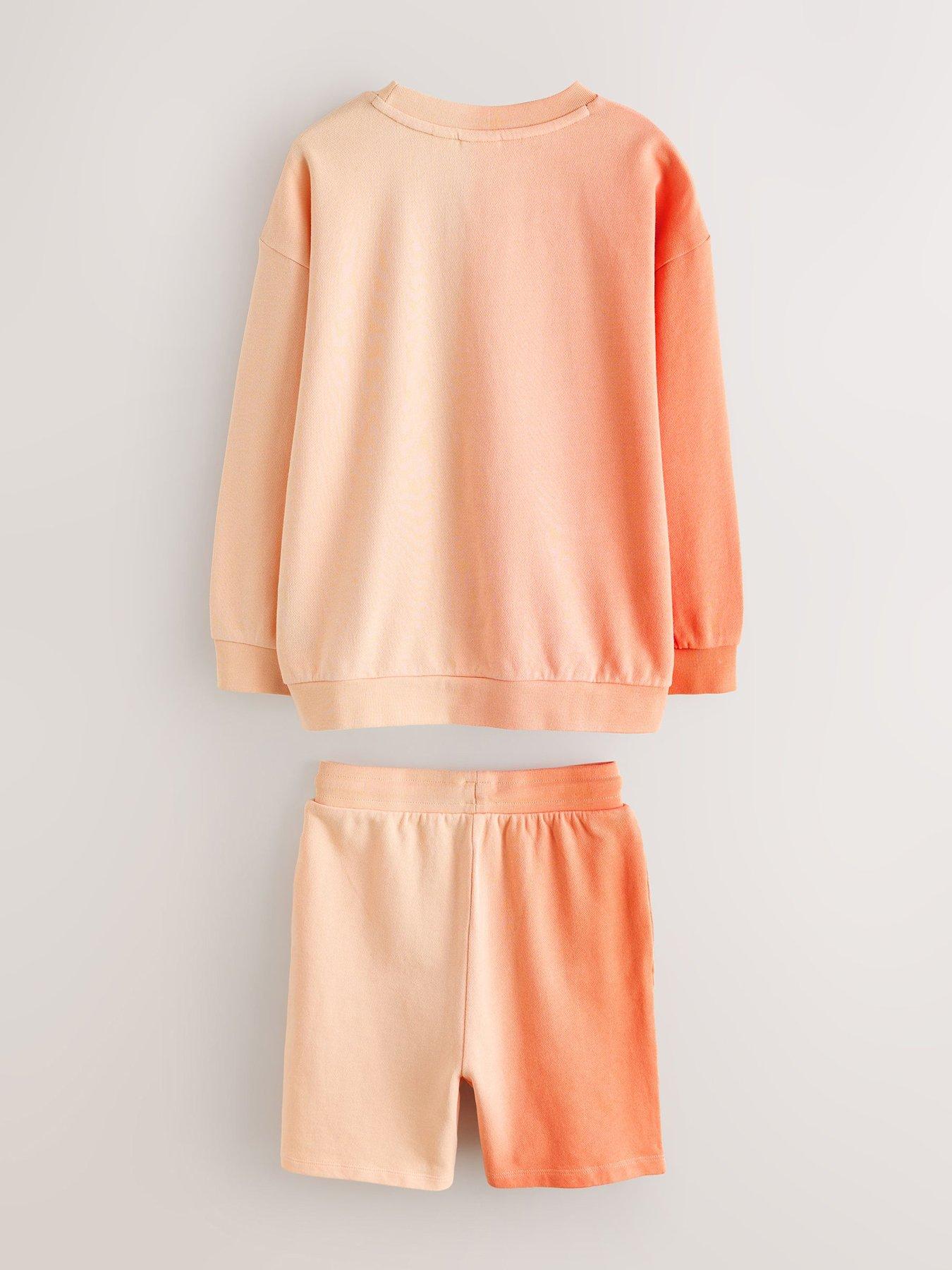 Image 3 of 7 of Ted Baker Younger Boys Ombre Sweatshirt Short Set - Orange