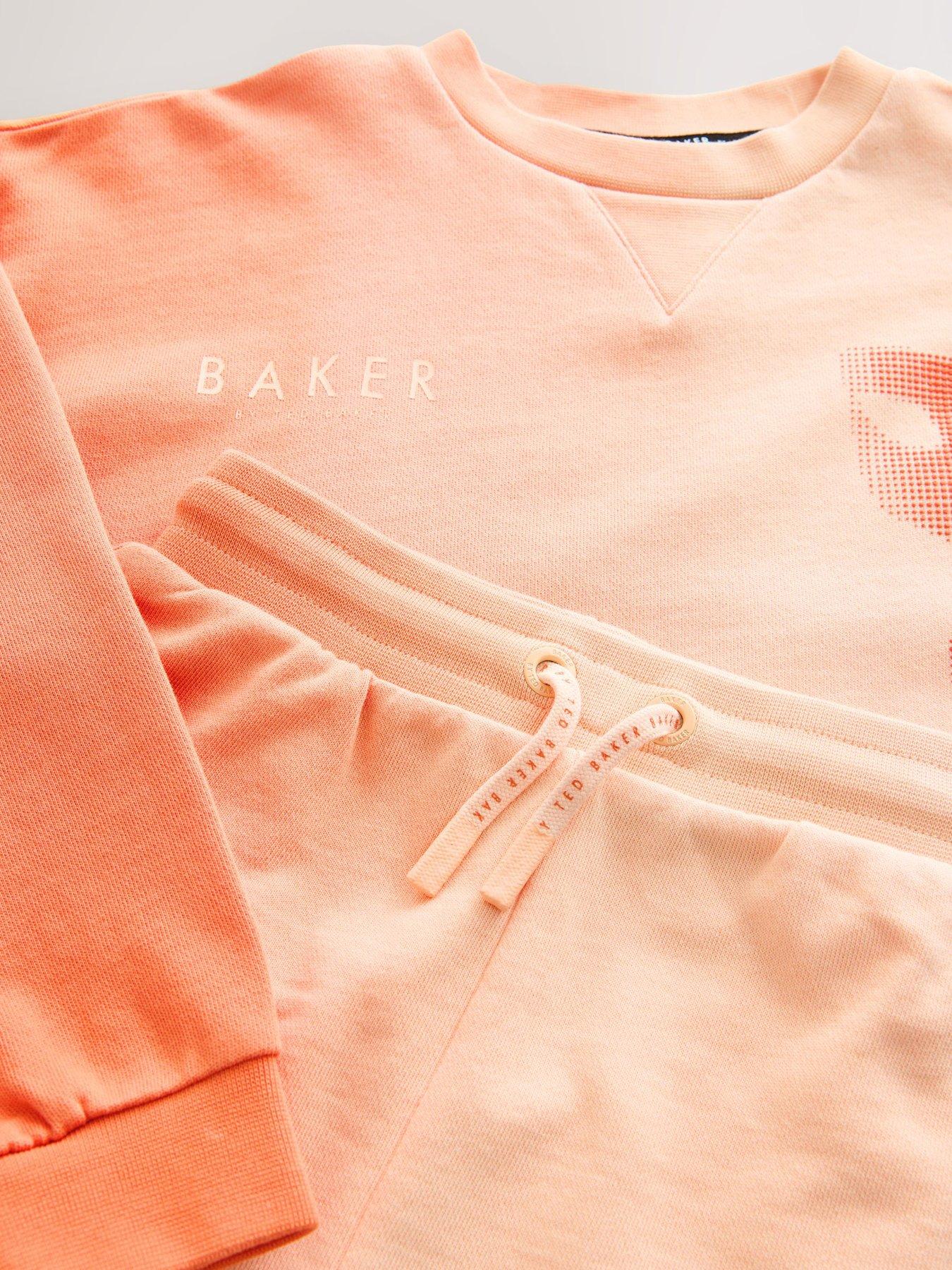 Image 4 of 7 of Ted Baker Younger Boys Ombre Sweatshirt Short Set - Orange