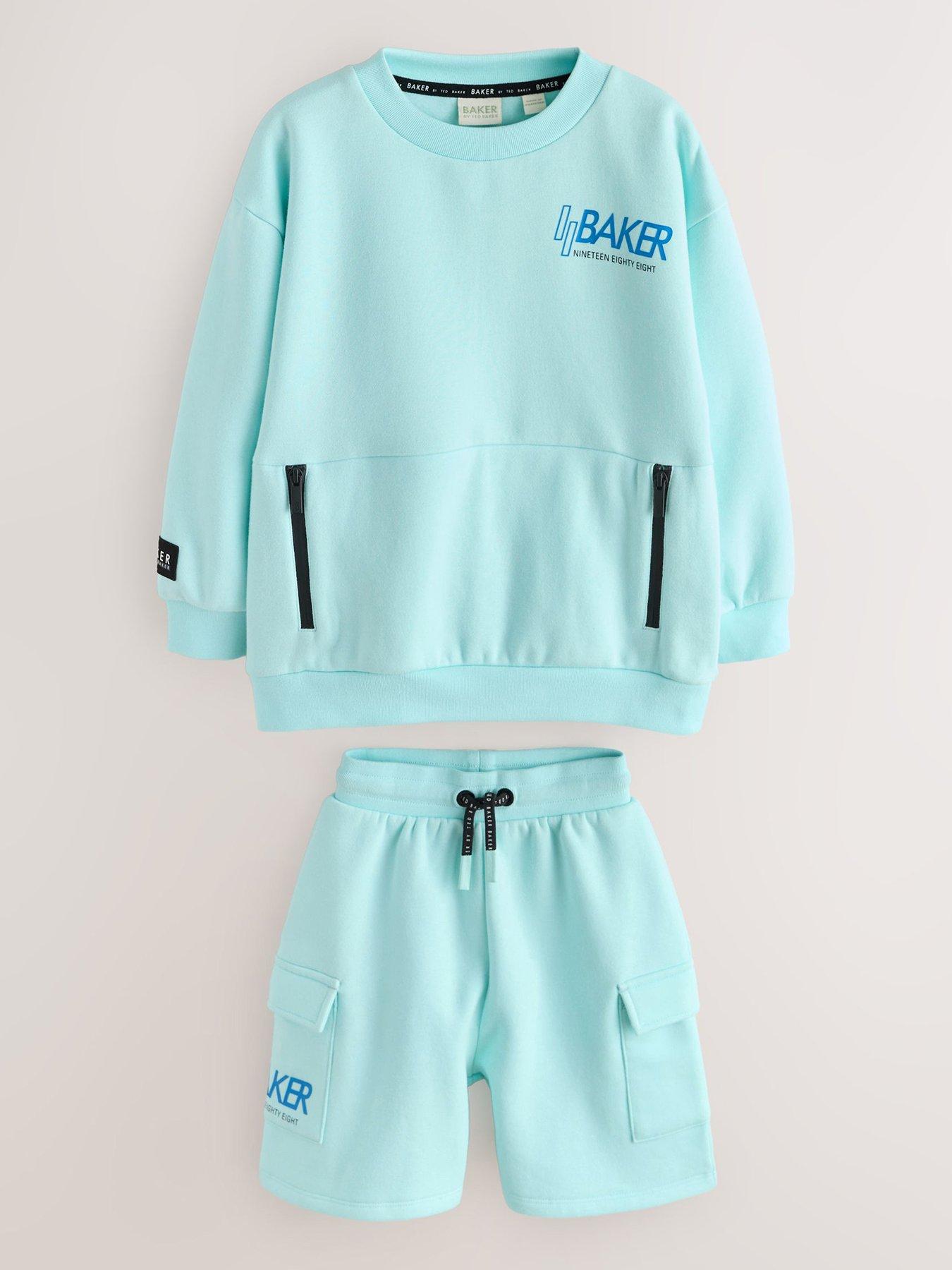 Ted Baker Boys Logo Sweat Short Set - Light Blue
