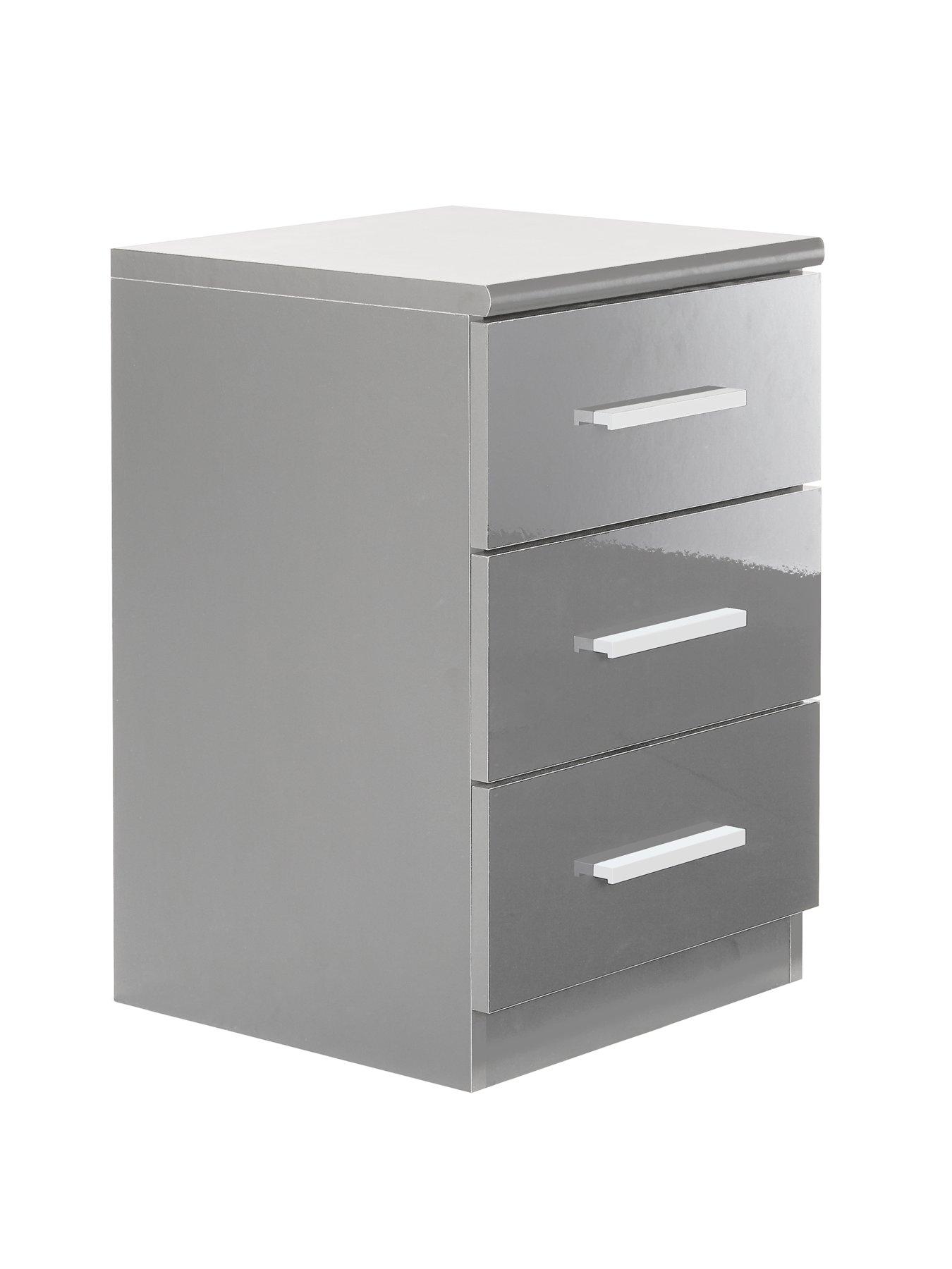 very-home-prague-gloss-3-drawer-bedside-x2back