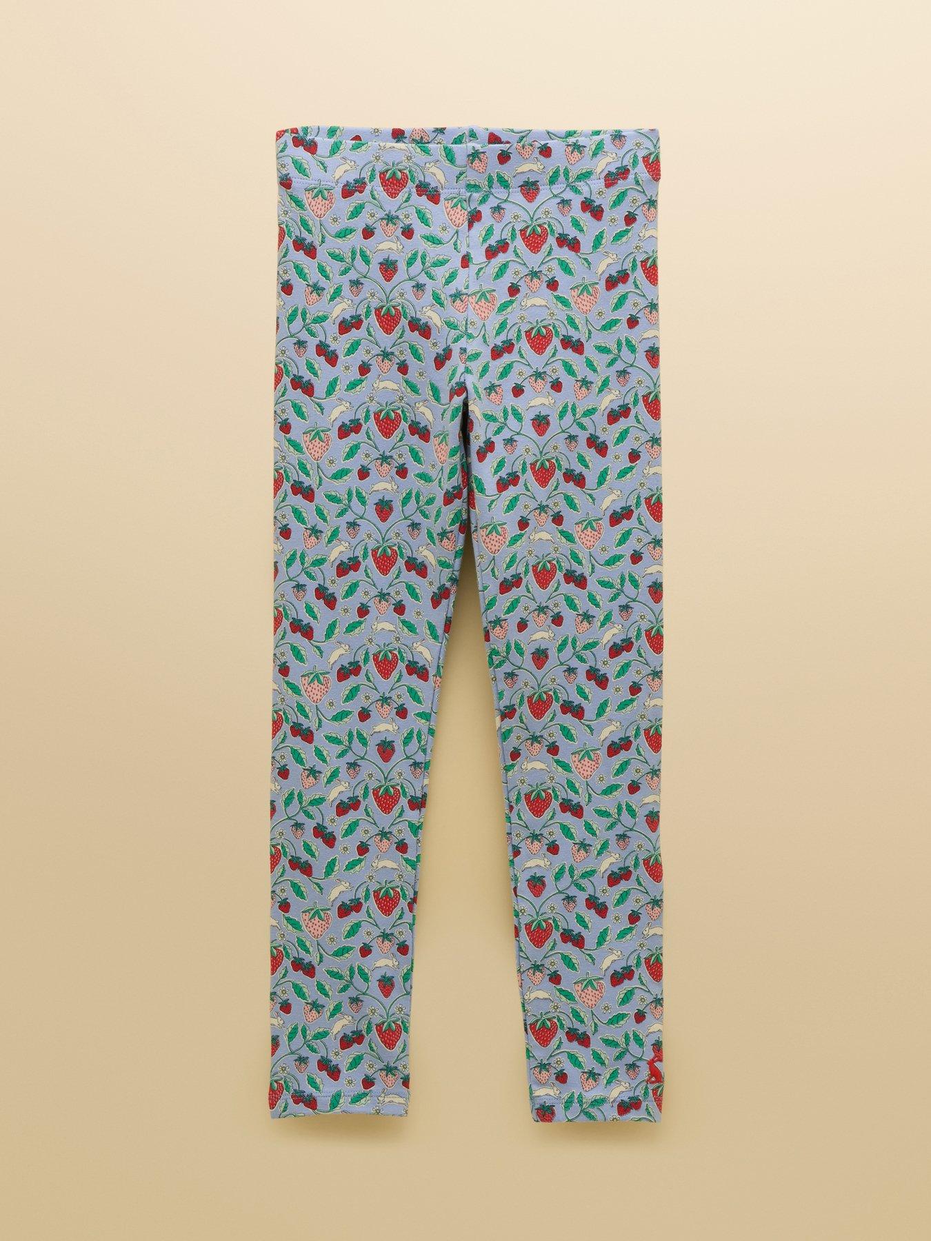 Joules Girls Deedee Strawberry Print Leggings - Blue
