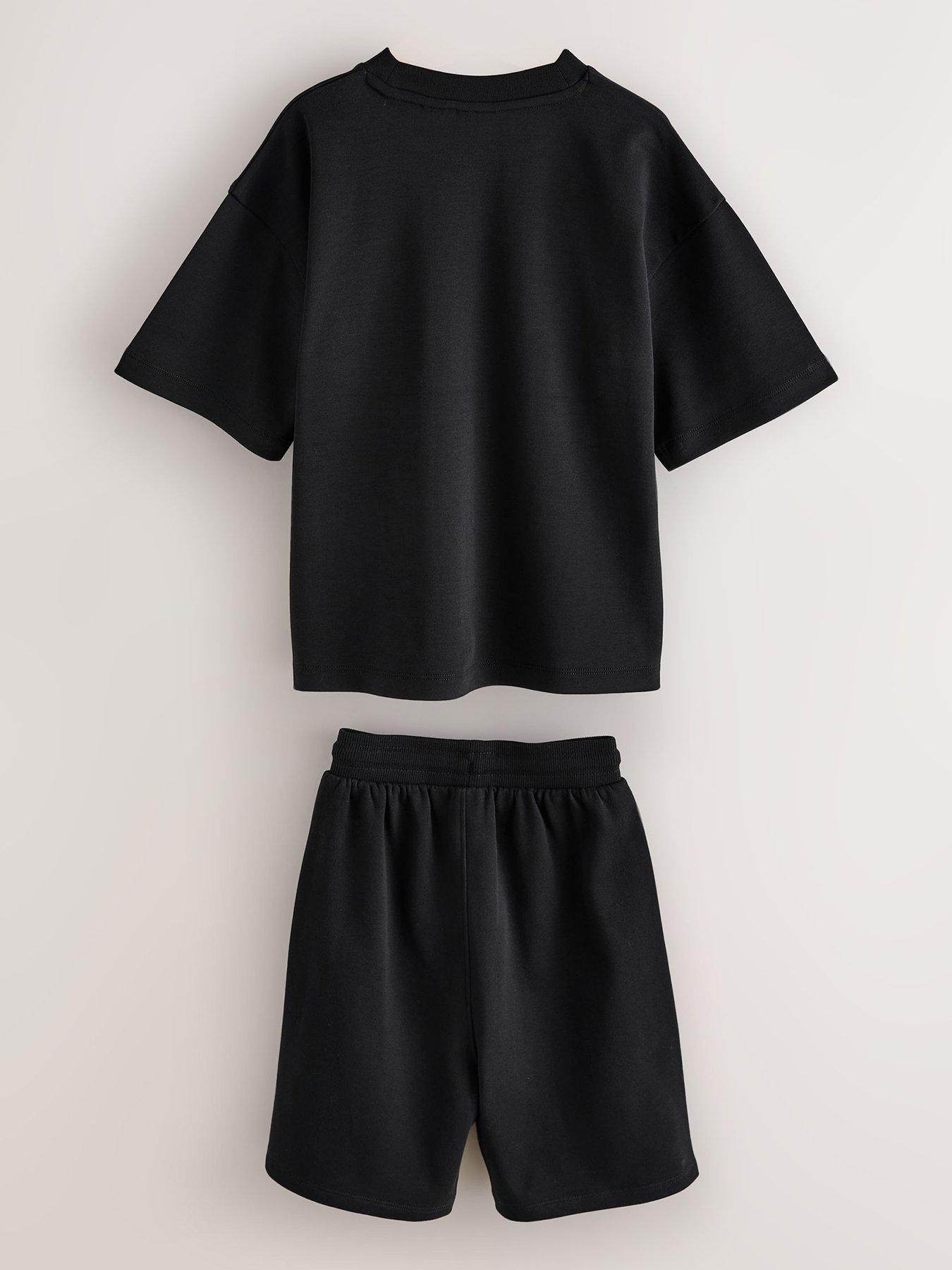 Image 2 of 6 of Ted Baker Boys Logo Sweat Short Set - Black