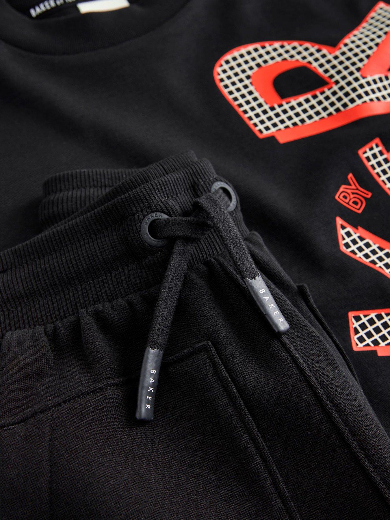 Image 3 of 6 of Ted Baker Boys Logo Sweat Short Set - Black